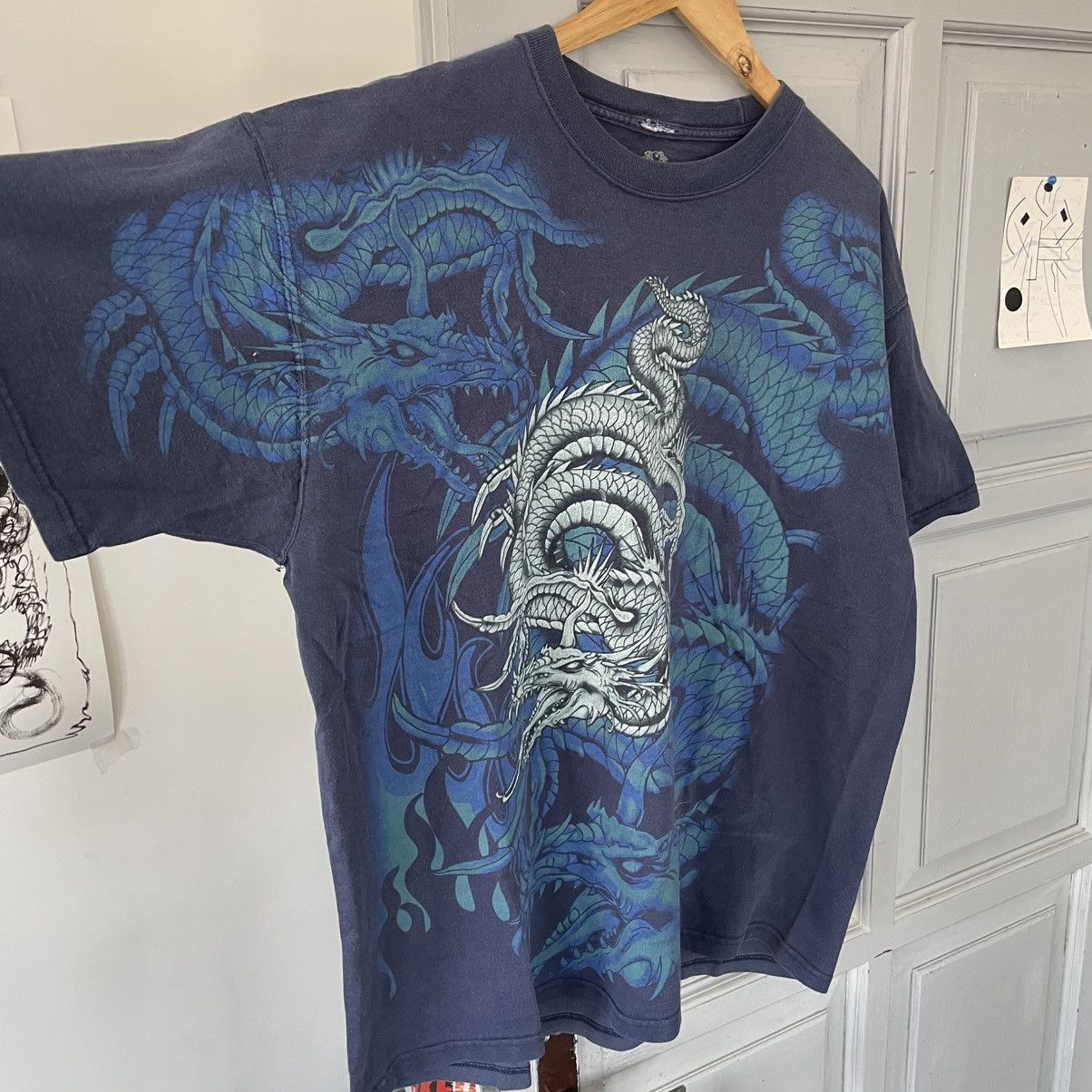 Japanese Brand × Vintage Vintage Dragon Japanese T-shirt Blue size XL Size US XL / EU 56 / 4 - 5 Thumbnail