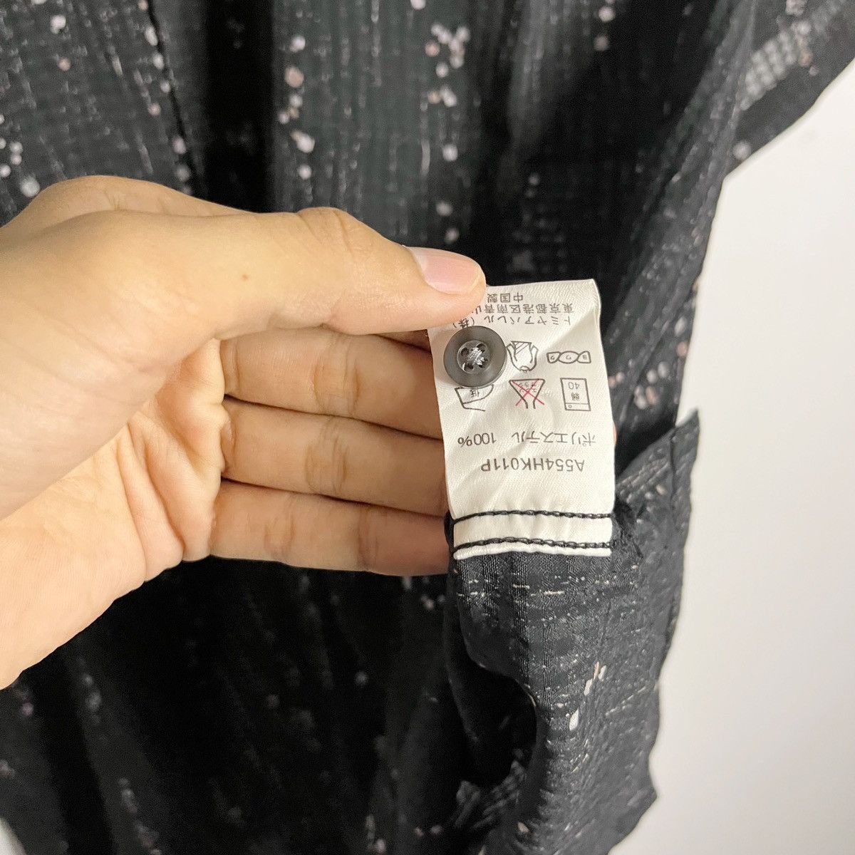 Hiroko Koshino Homme × Issey Miyake × Japanese Brand Hiroko Koshino Homme Black Abstract Speckle Shirt Size US M / EU 48-50 / 2 - 8 Thumbnail