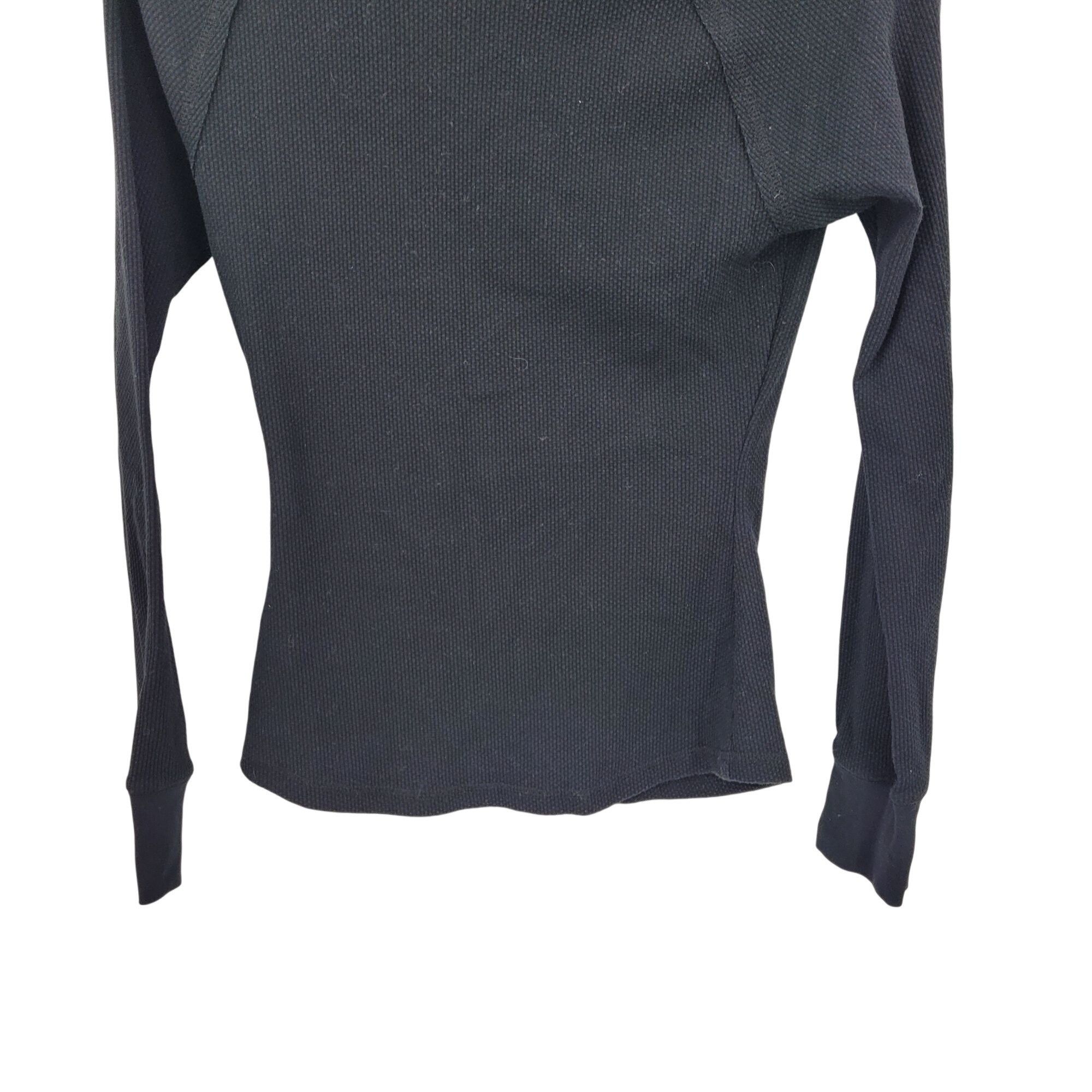 Guess Y2K Guess Black Long-Sleeve Thermal Knit Top Womens Sz M Gol Size M / US 6-8 / IT 42-44 - 9 Thumbnail