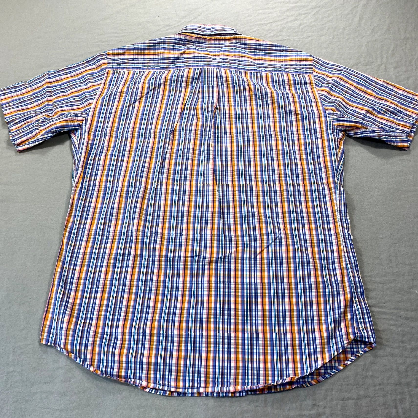 Peter Millar Peter Millar Shirt Adult Large Blue Orange Plaid Button Up Casual Mens Size US L / EU 52-54 / 3 - 4 Thumbnail