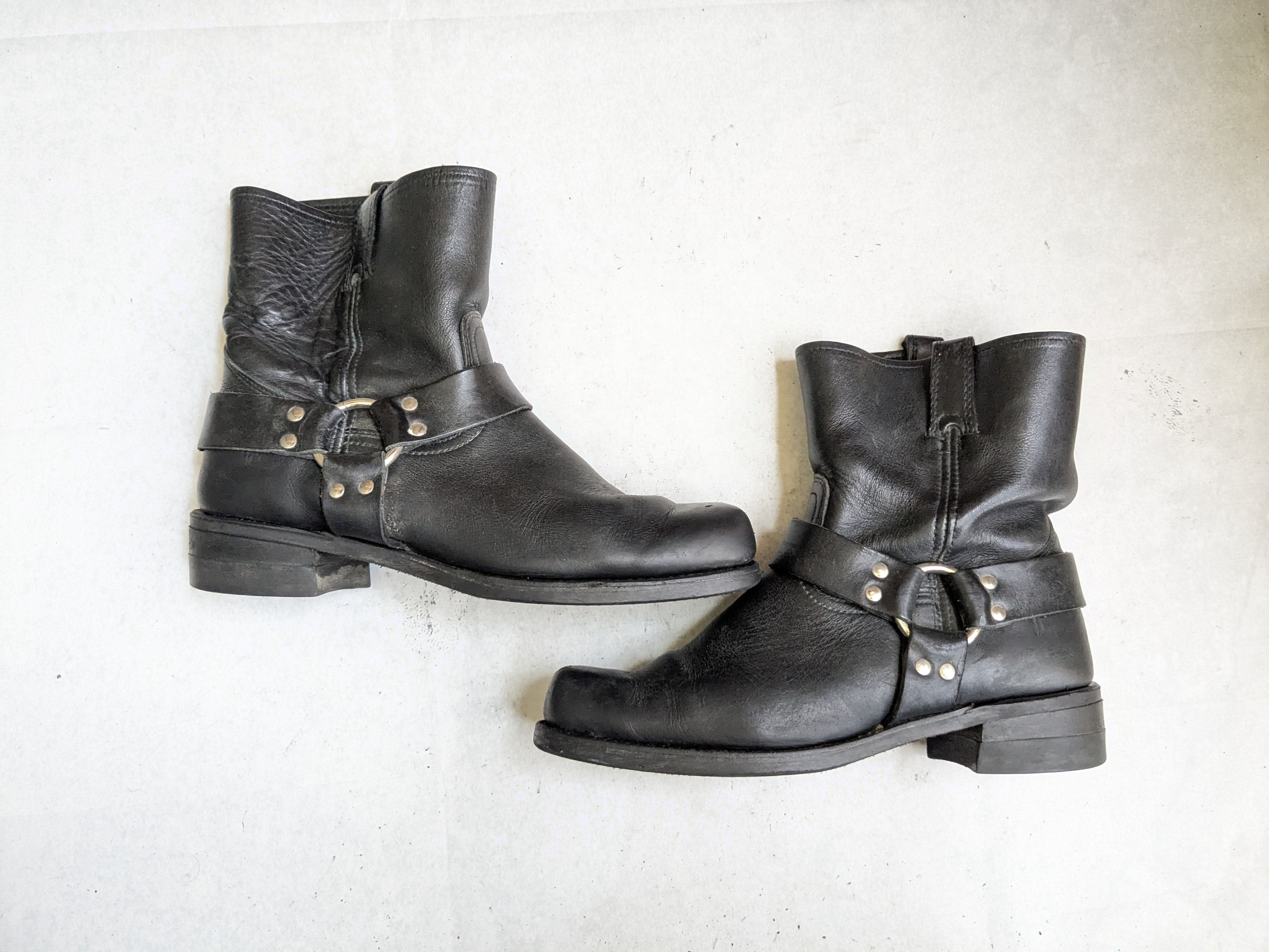 Frye Frye Harness Boots Black Leather 13 M Leather Buckle Size US 13 / EU 46 - 1 Thumbnail