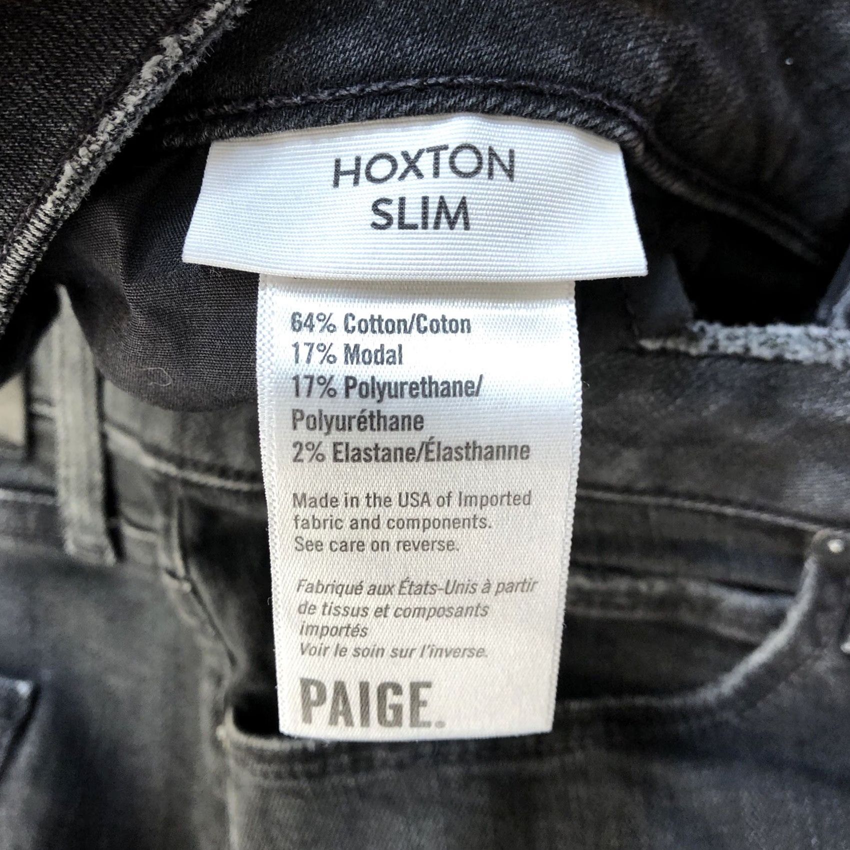 Paige Paige Jeans Faded Black Hoxton Slim Ankle Button Fly Womens 32 X 27.5 Inseam Size 24" / US 00 / IT 34 - 6 Thumbnail