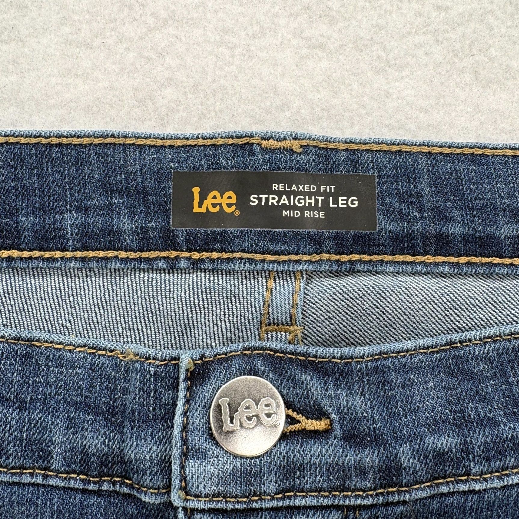 Lee Lee Jeans Womens 16 Blue Relaxed Fit Straight Leg Mid Rise Stretch Denim NWT Size 38" / US 16 / IT 52 - 4 Thumbnail