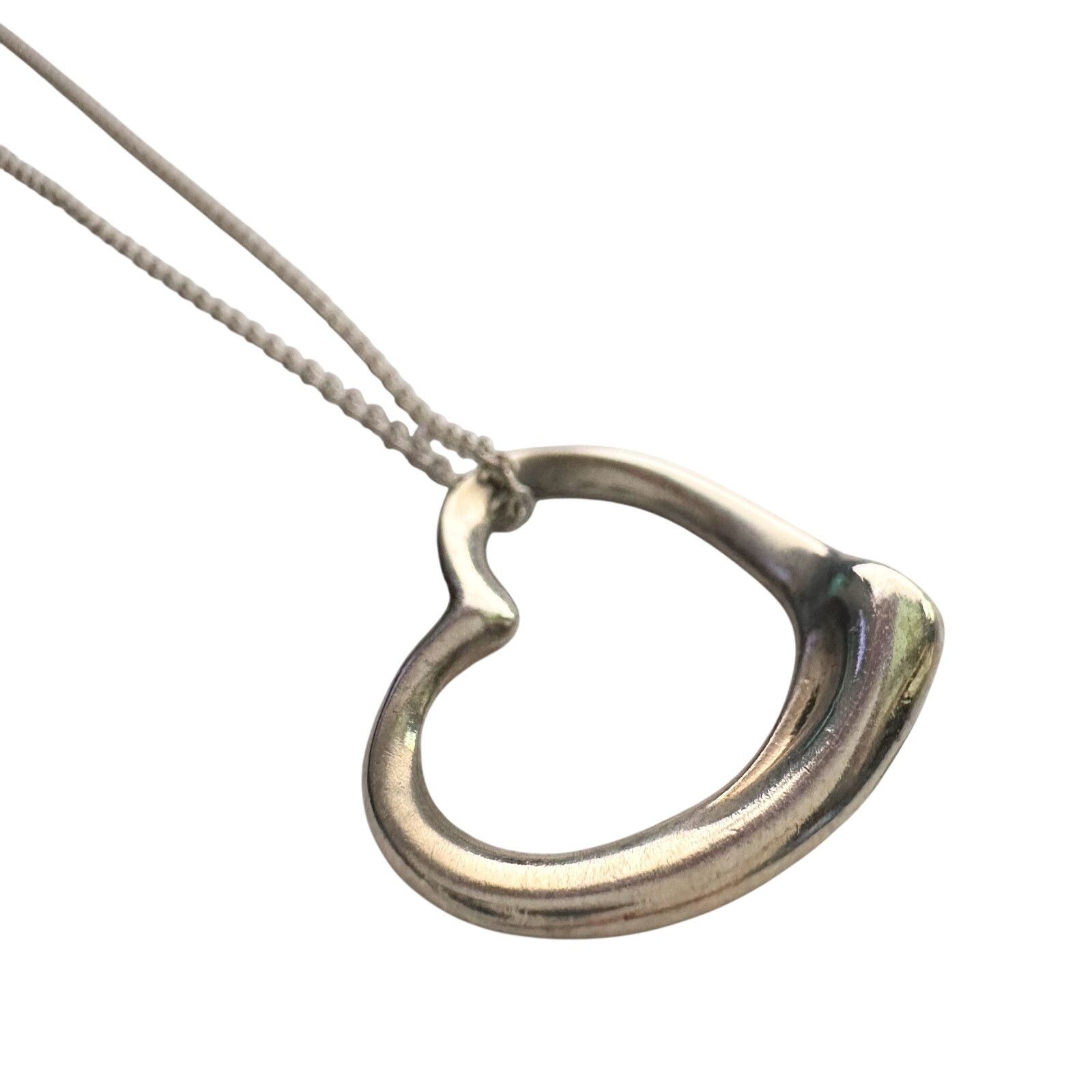 Tiffany & Co. Tiffany and Co Elsa Peretti Medium Open Heart Necklace 16" Size ONE SIZE - 11 Thumbnail