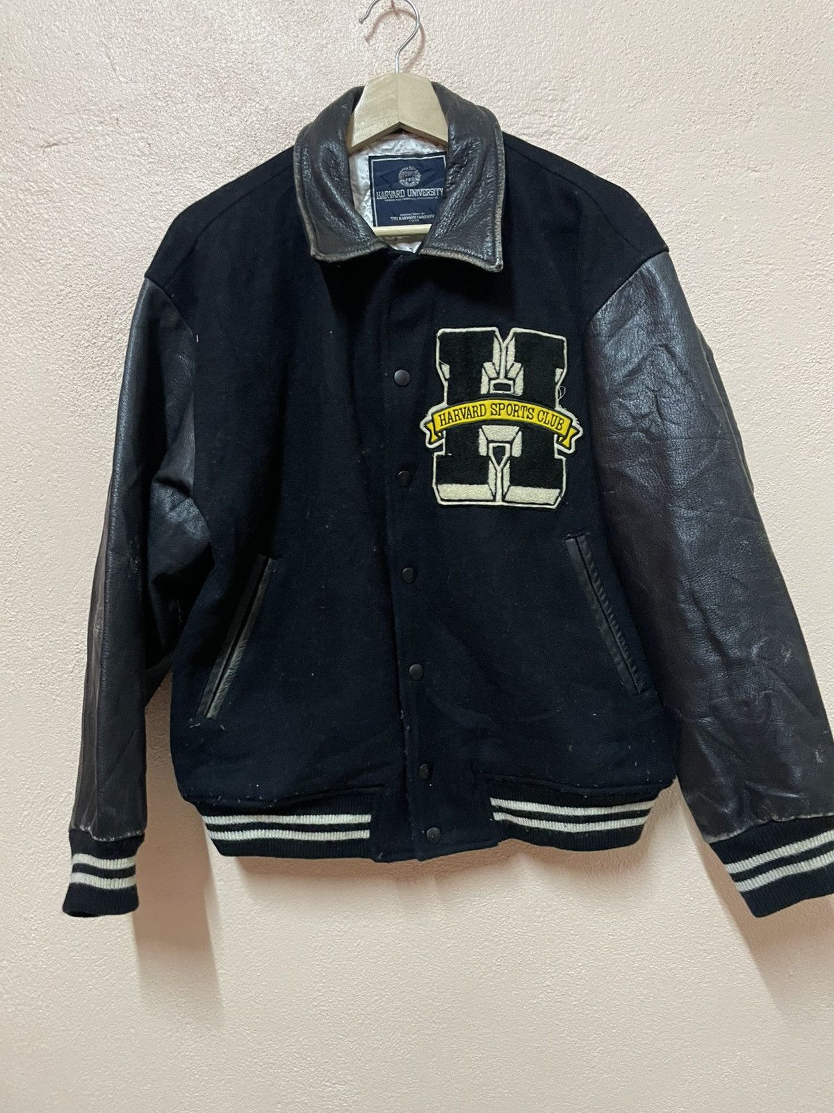 Other Vintage Varsity Letterman Harvard University Leather Jacket Size US M / EU 48-50 / 2 - 2 Thumbnail