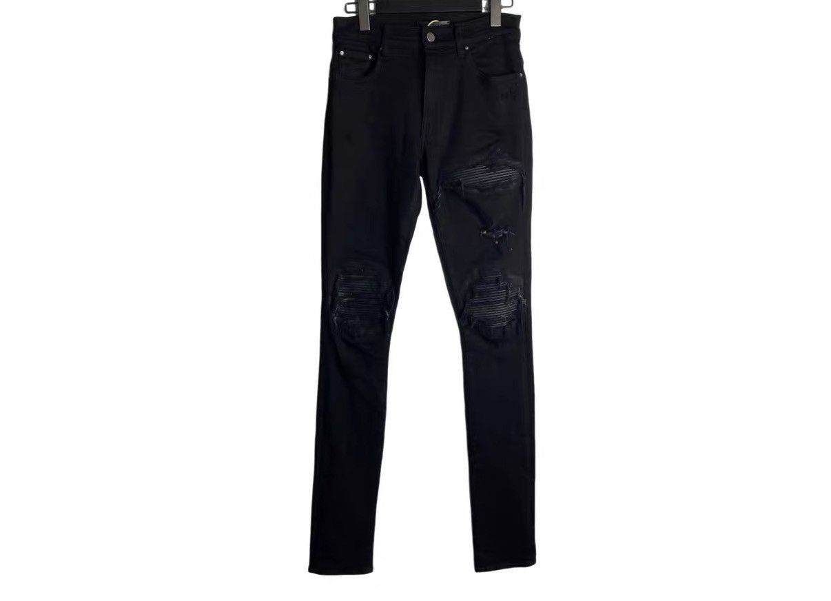 Amiri Black Ripped Denim Jeans Size US 31 - 1 Thumbnail