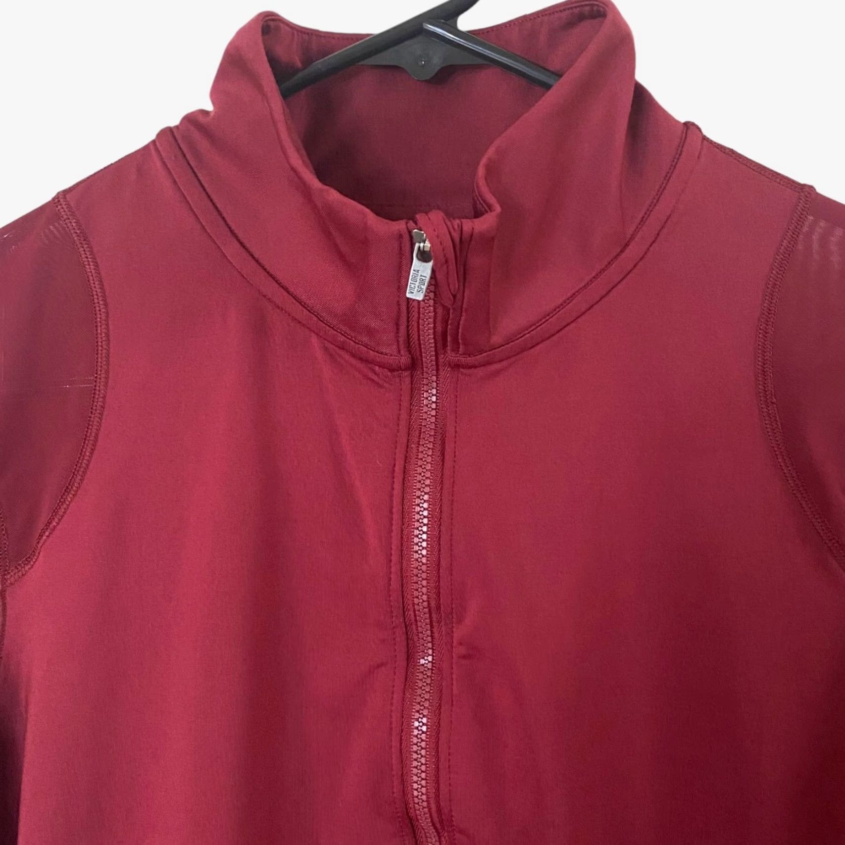 Victoria's Secret Victoria's Secret Sport Pullover Mock-Neck 1/2 Zip Shirt Red Womens S Size S / US 4 / IT 40 - 5 Thumbnail
