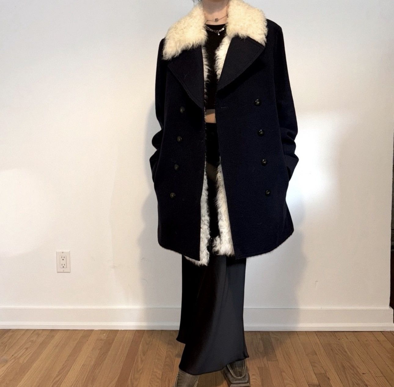 Sonia Rykiel SONIA RYKIEL PARIS Wool Coat & detachable fur vest Size L / US 10 / IT 46 - 3 Thumbnail