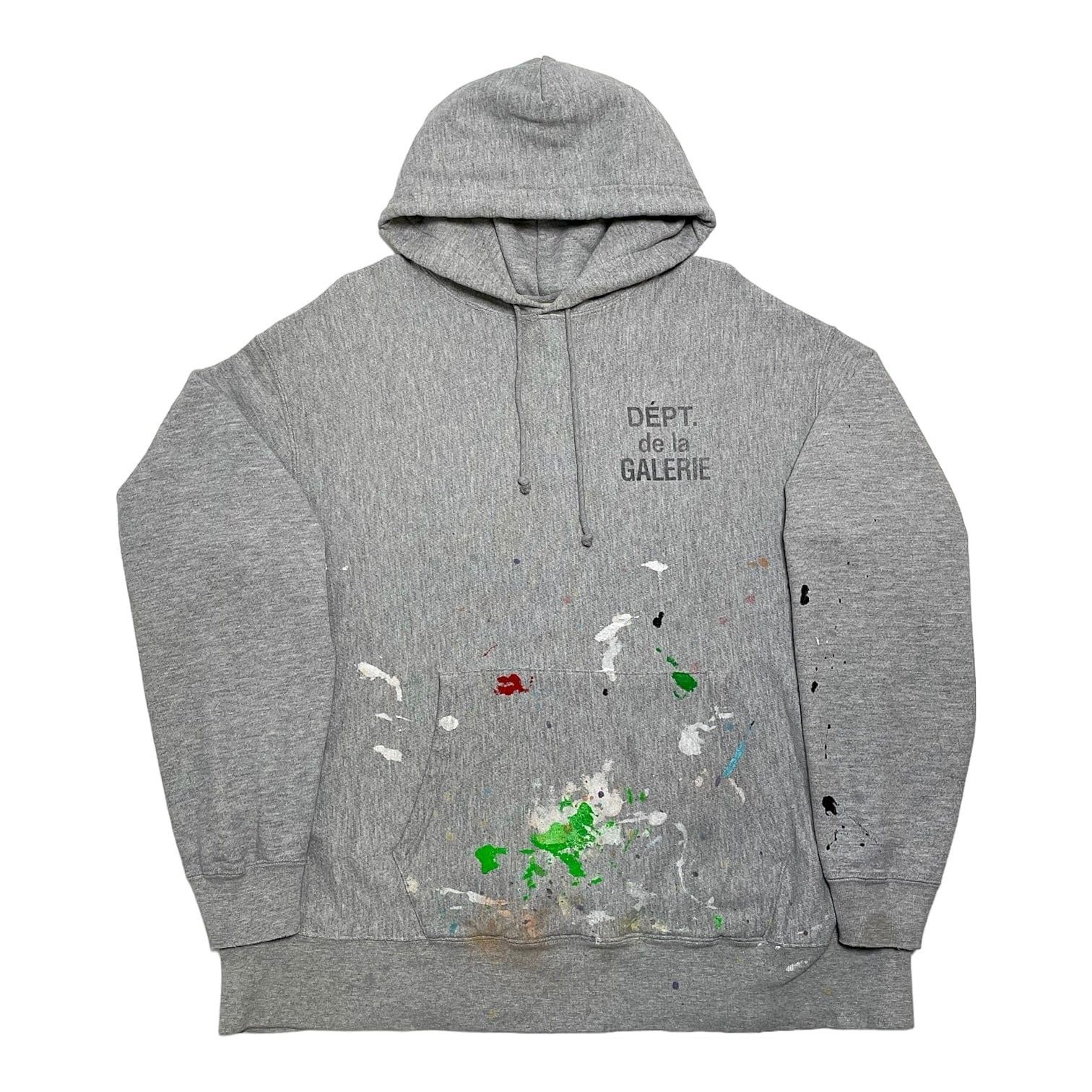 image of Gallery Dept Gallery Department French Logo Paint Splatter Hooded in Grey, Men's (Size XL)