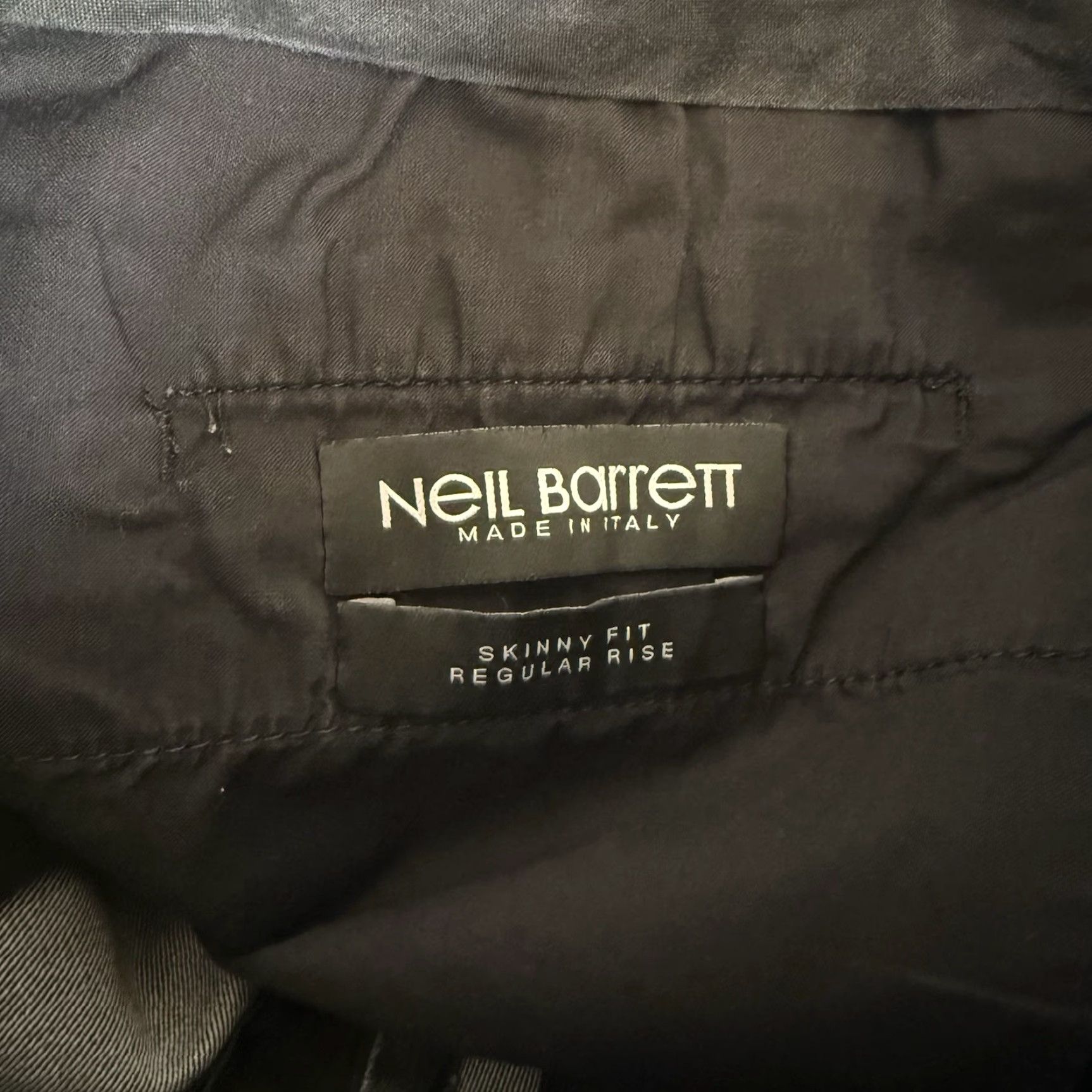 Neil Barrett NEIL BARRETT Denim Cropped Banding Slacks Pants 30 Black Men's Regular Inseam 26.5” Zip Fly Hook Closure Band 90s? Size US 30 / EU 46 - 5 Thumbnail