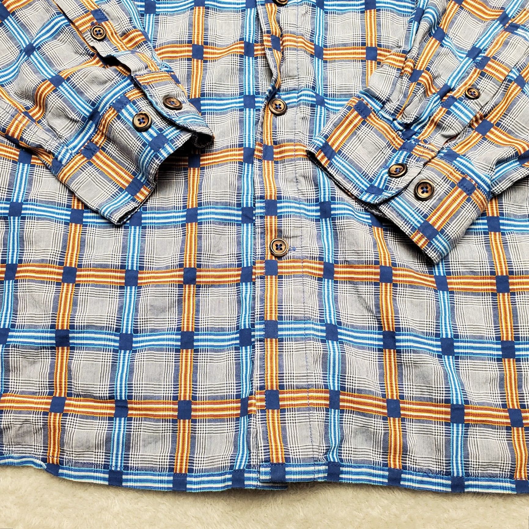 The Territory Ahead The Territory Ahead Shirt Mens L Blue Orange 100% Cotton Long Sleeve Casual Shirt Size US L / EU 52-54 / 3 - 4 Thumbnail