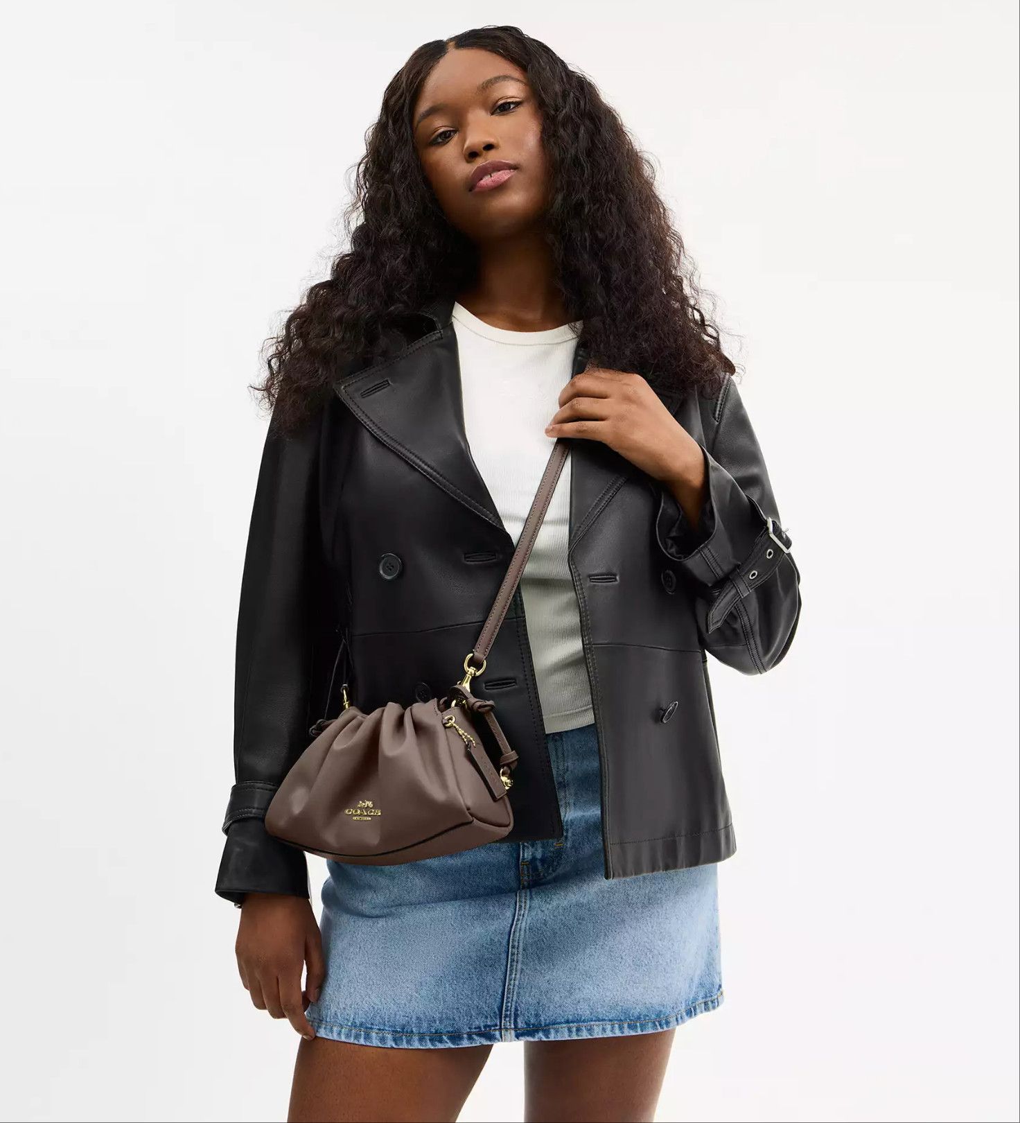 Coach Faye Shoulder Bag With Ruching CV529 Size ONE SIZE - 9 Thumbnail