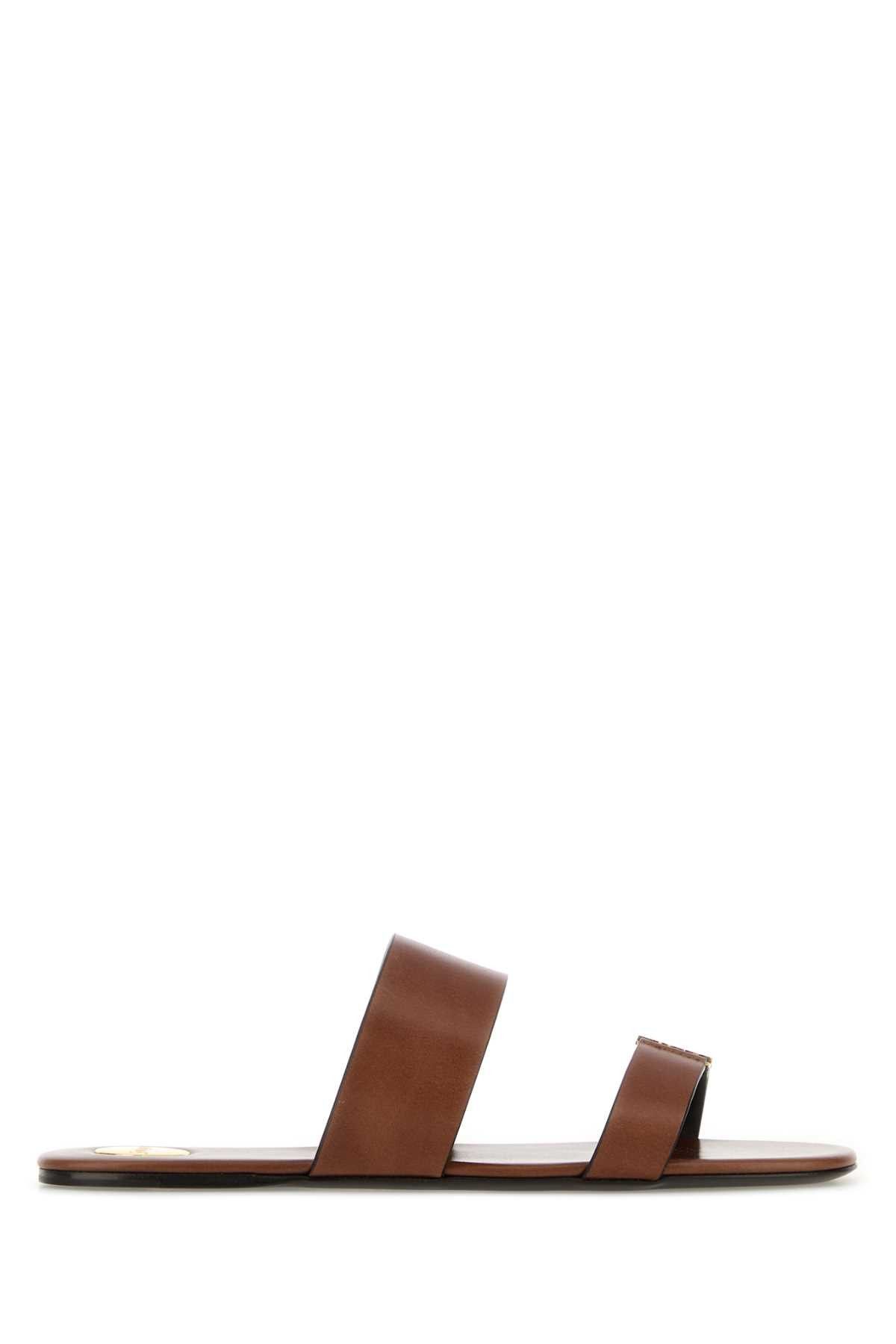 Saint Laurent Paris Brown Leather Babylone Slippers Size US 8.5 / IT 38.5 - 1 Thumbnail