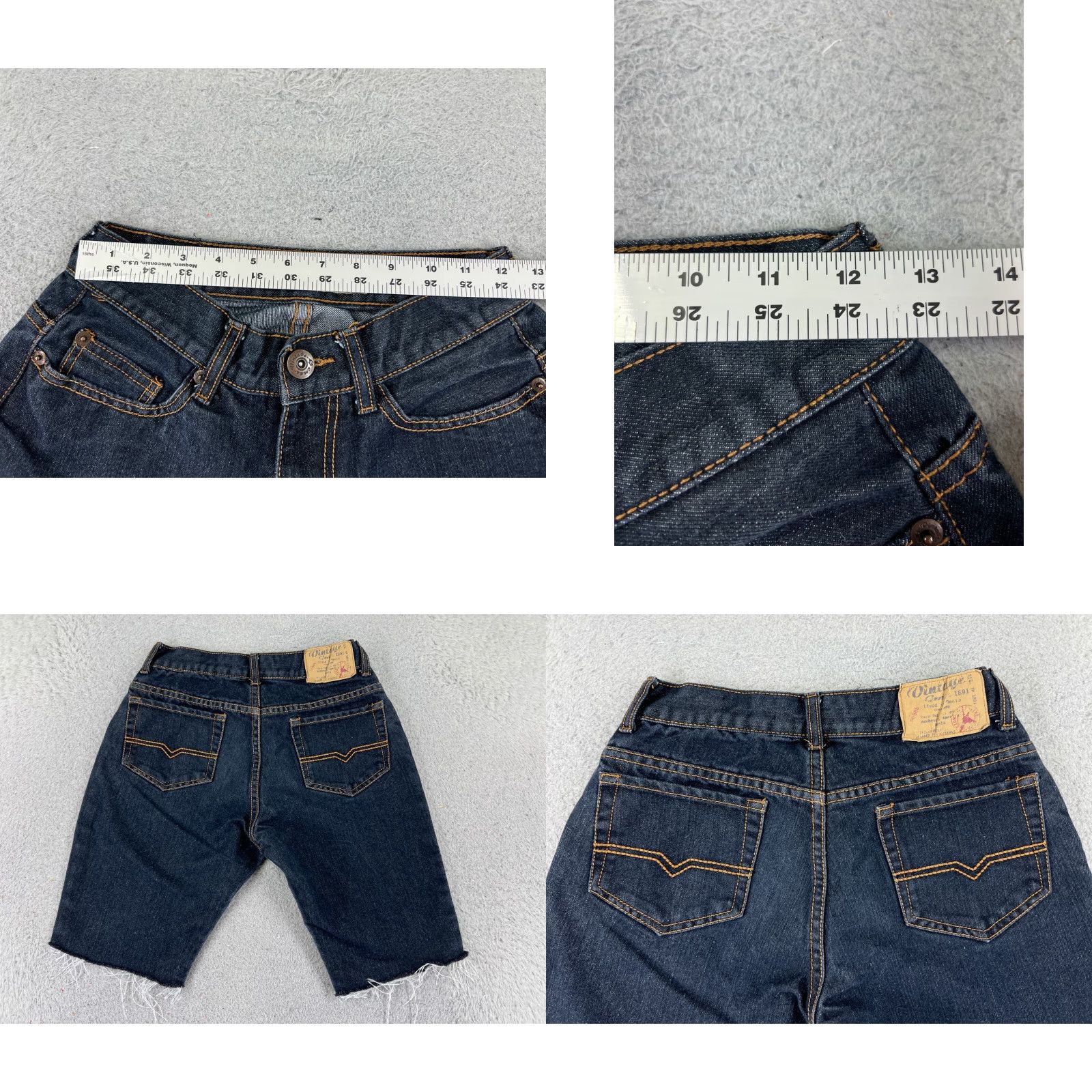 Denime VINTAGE Genes Shorts Womens 28 Blue Denim Jean Cutoff Mid Rise Dark Wash 26x10 Shirt Womens 28 Blue Denim Cut-Off 90s? Size 28" / US 6 / IT 42 - 9 Thumbnail