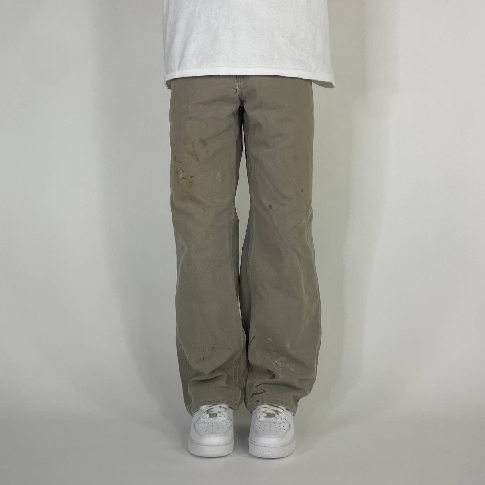 Carhartt × Carhartt Wip × Vintage Y2K Carhartt Workwear Utility Grey Dungaree Carpenter Pants Size US 36 / EU 52 - 1 Thumbnail