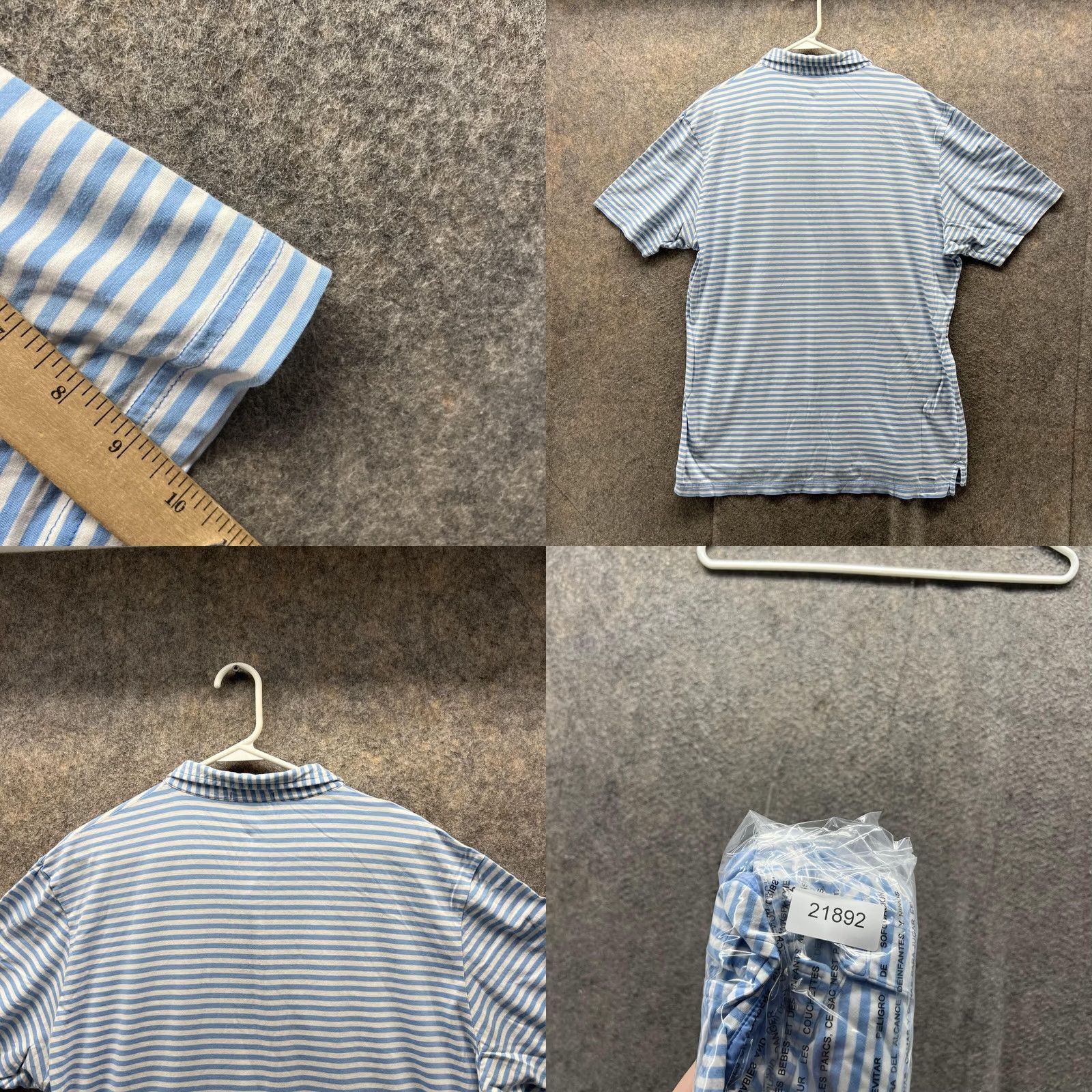 Peter Millar VINTAGE Peter Millar Polo Shirt Large Blue Striped Pima Cotton Golf Casual Preppy Pocket Short Sleeve Mens L Size US L / EU 52-54 / 3 - 8 Thumbnail