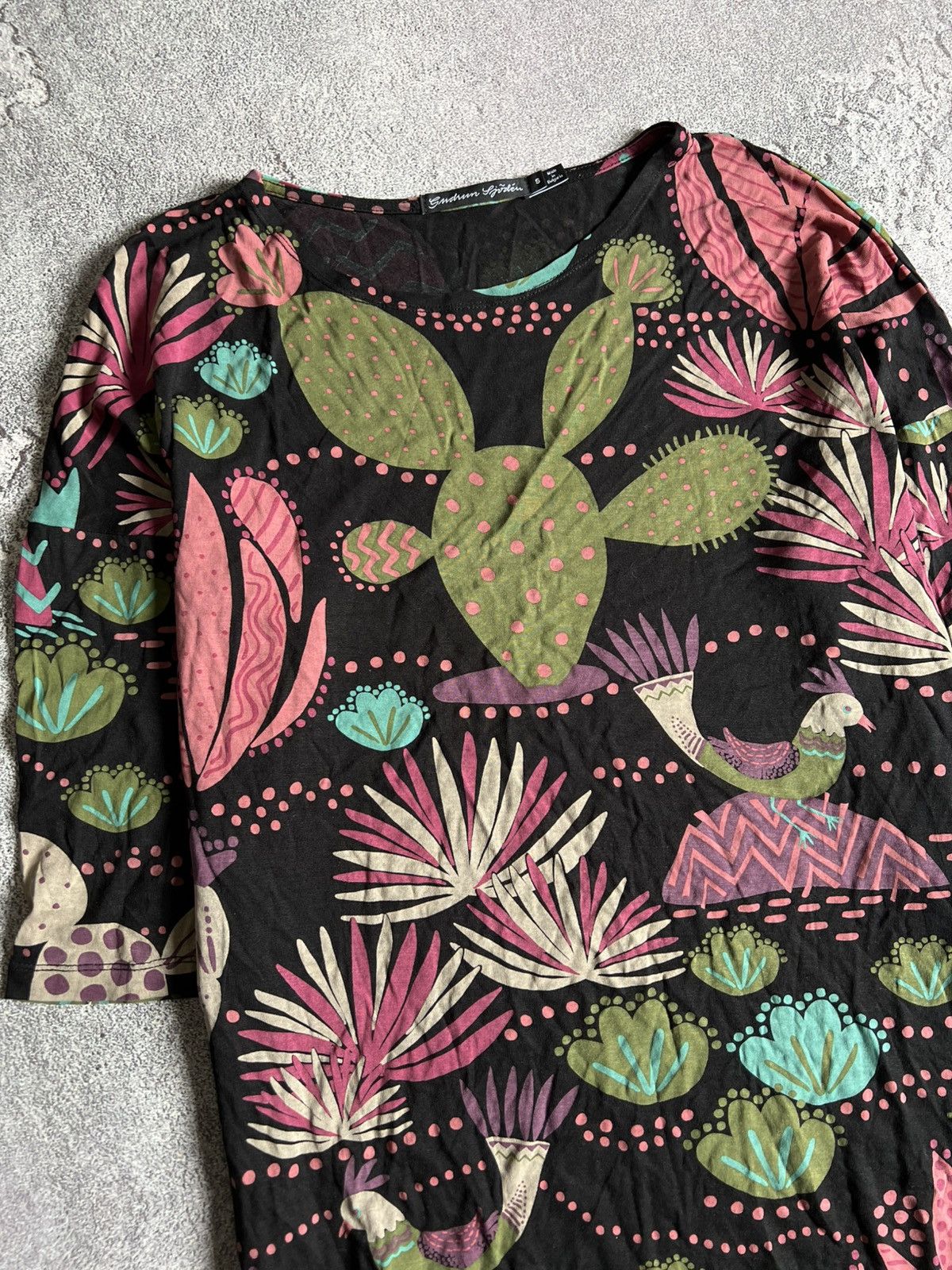 Designer × Gudrun Sjoden Gudrun Sjoden Floral Tunic Dress Cactus Shirt Sz S Sjöden Size S / US 4 / IT 40 - 7 Thumbnail