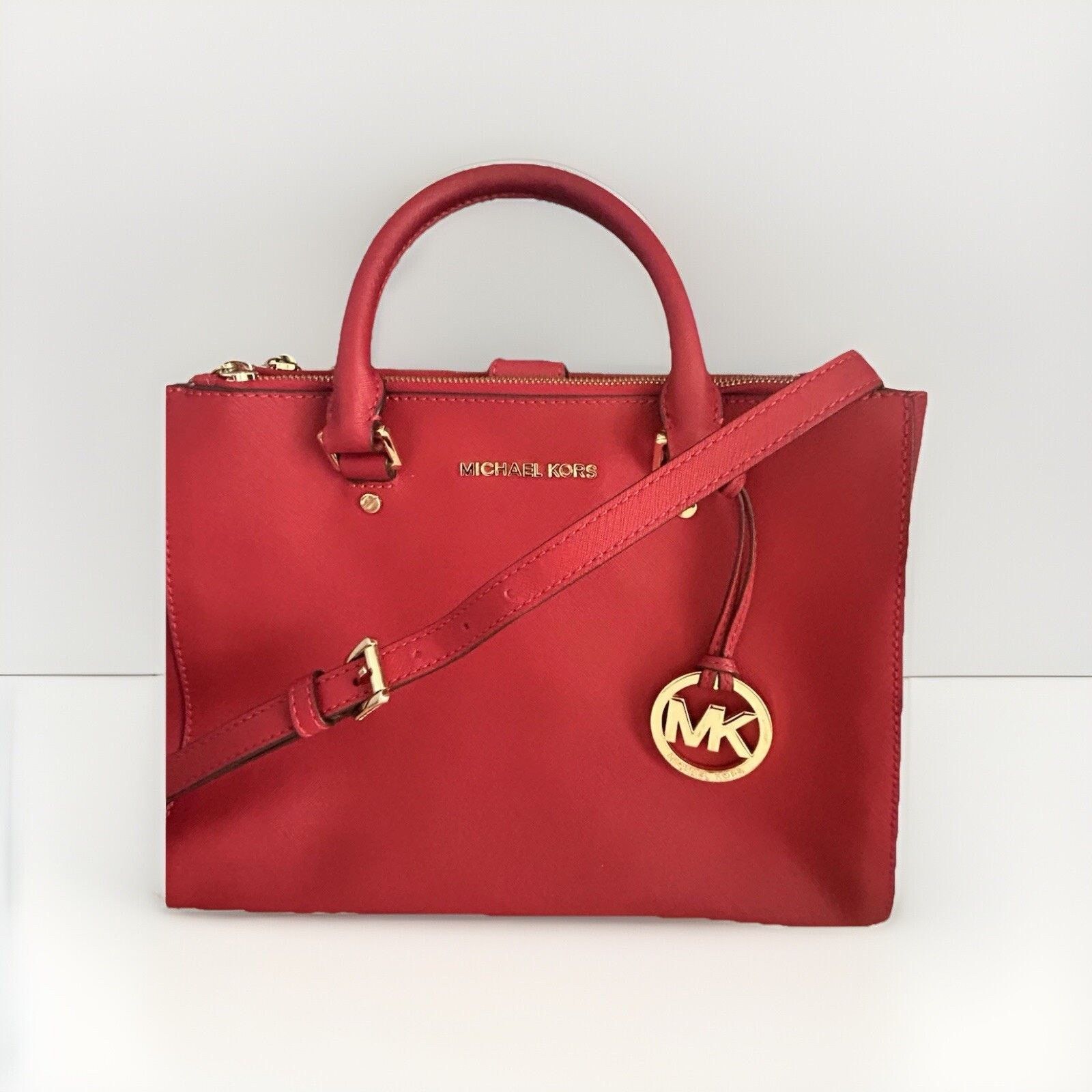 Michael Kors Michael Kors Sutton Red Satchel Saffiano Leather Handle Bag Size ONE SIZE - 1 Thumbnail