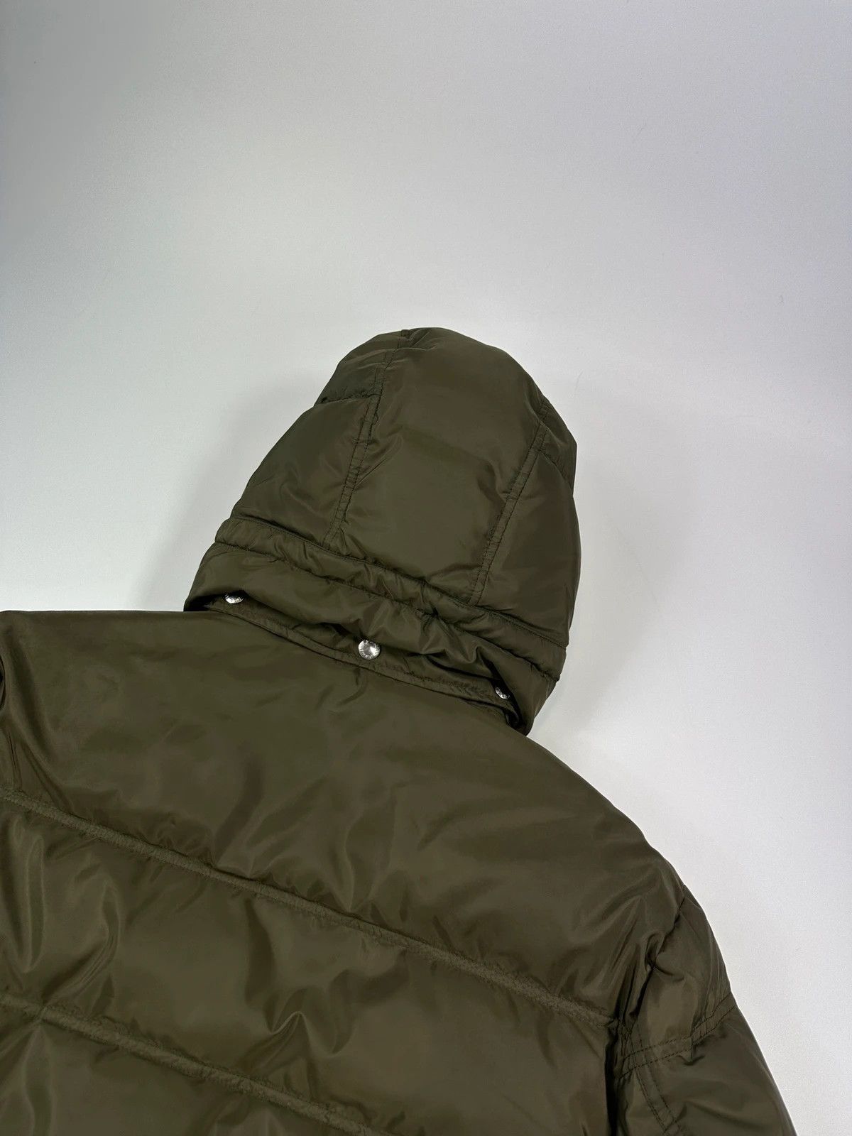 Prada Milano FW2024 Khaki Puffer Down Hooded Jacket Triangle