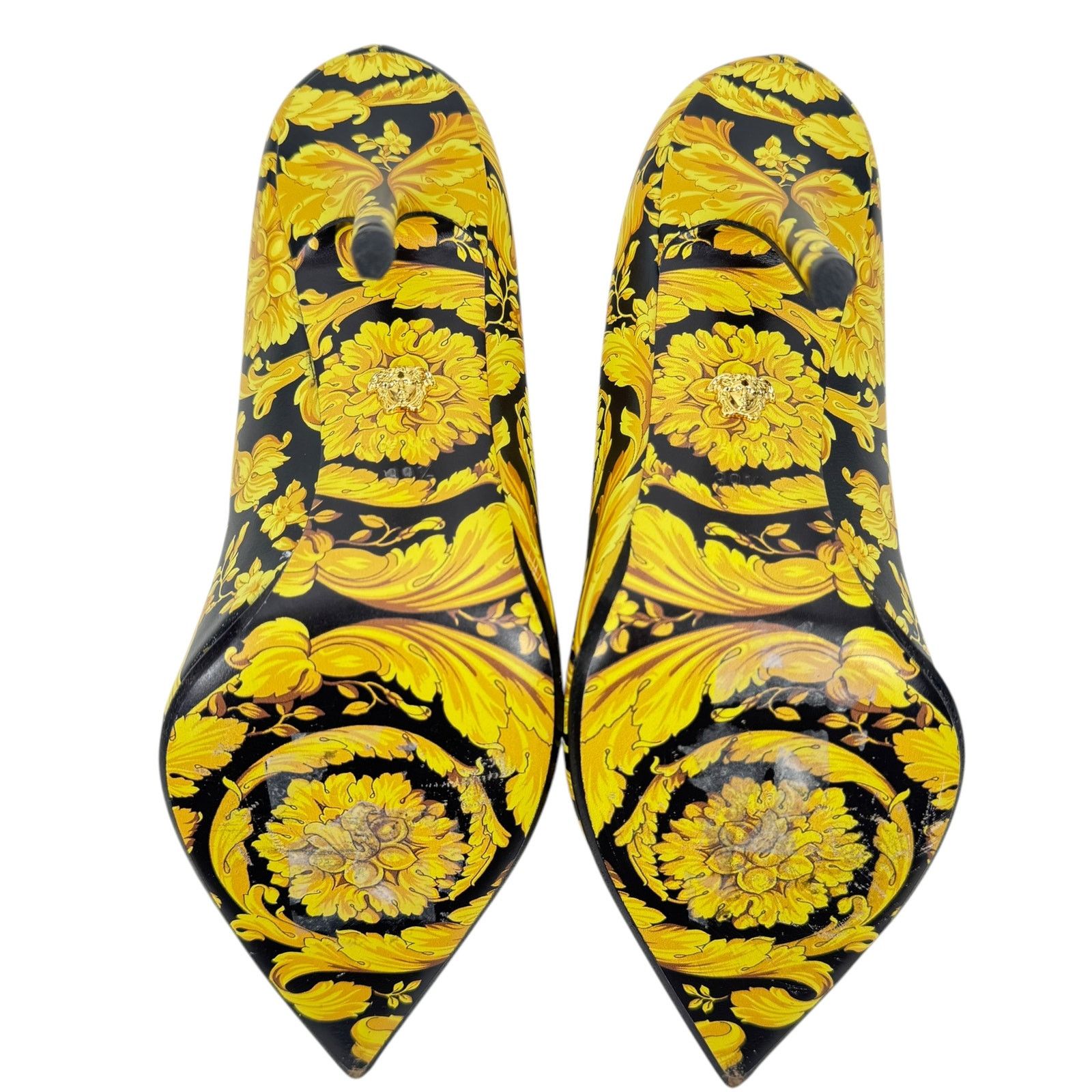 Versace Versace Borocco Medusa Leather Heels Pointed Toe Printed Size US 9.5 / IT 39.5 - 9 Thumbnail