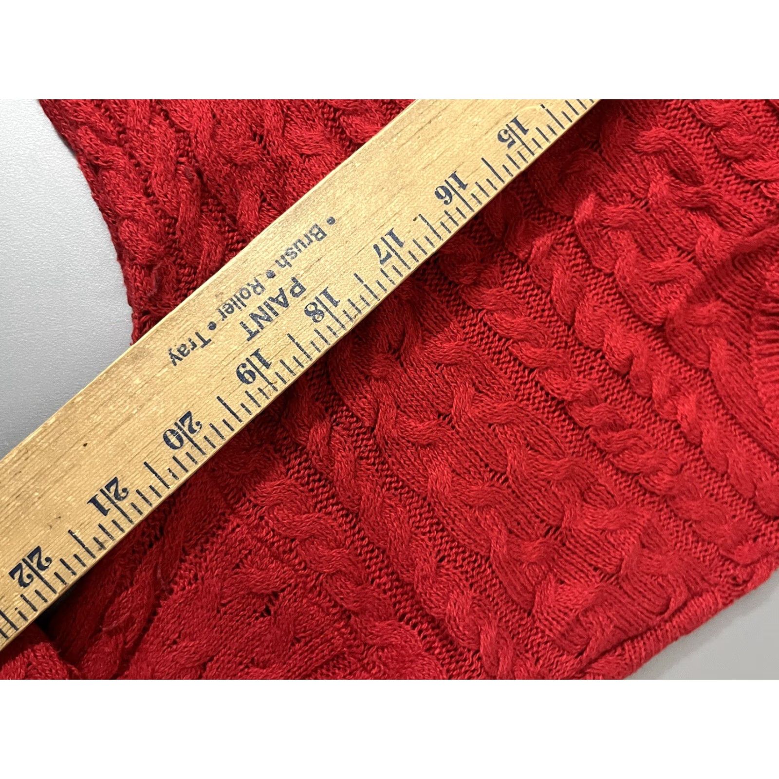 American Eagle Outfitters American Eagle Outfitters Cable Knit Sweater Women Large Red Cotton Blend Pullover Cable-Knit Christmas College Preppy Womens Size L / US 10 / IT 46 - 5 Thumbnail