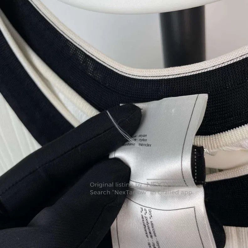 Chanel Chanel Knitted dress with black and white bow Size XS / US 0-2 / IT 36-38 - 9 Thumbnail