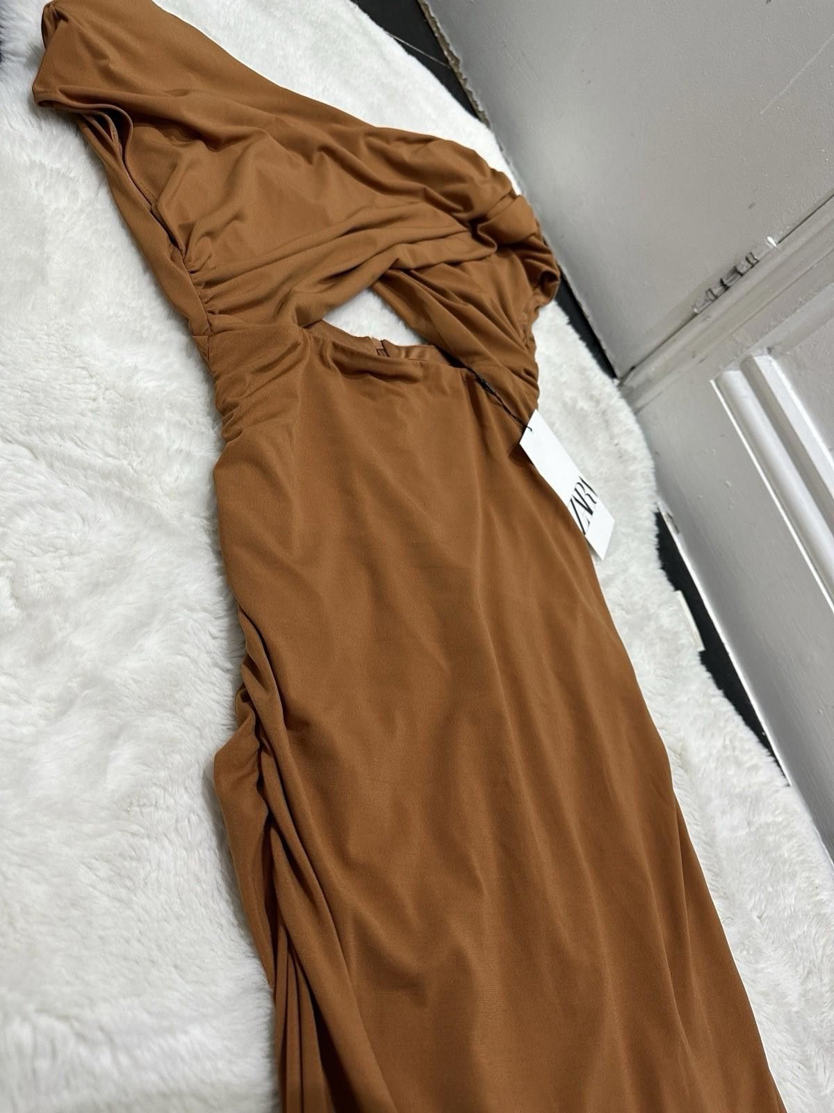 Zara ZARA Mustard Dress Maxi With Open Front Size S / US 4 / IT 40 - 3 Thumbnail