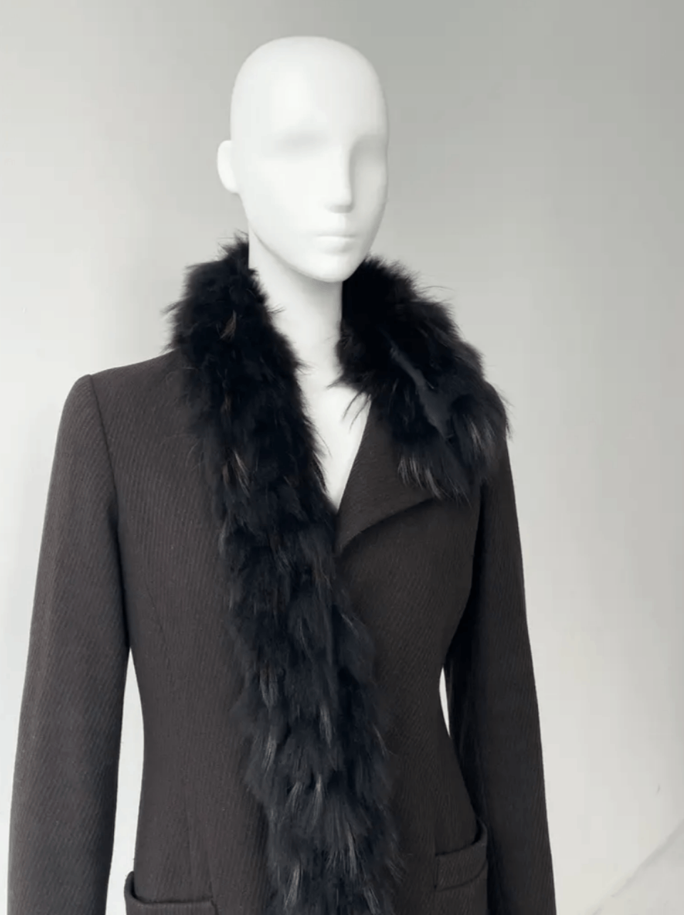 Emporio Armani wool coat with fur trimming Size XS / US 0-2 / IT 36-38 - 3 Thumbnail