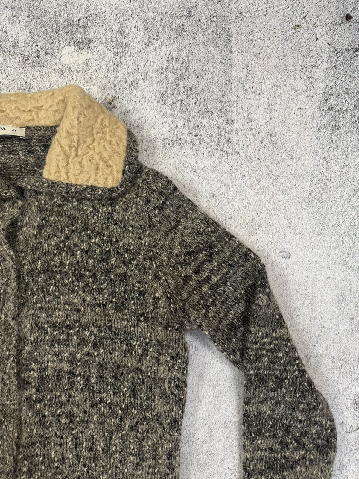 Prada Prada Charcoal Mohair Cardigan with Shearling Trim size 44 Size M / US 6-8 / IT 42-44 - 7 Thumbnail