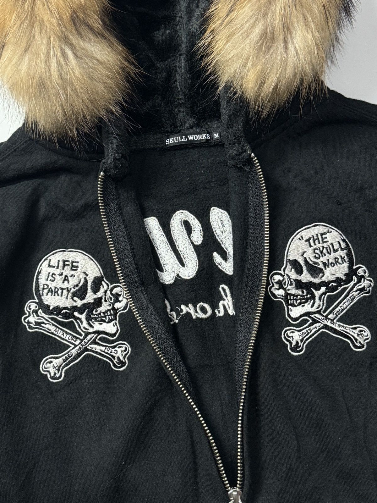If Six Was Nine Fur Hoodie Double Skulls Bones Skull Works Size US M / EU 48-50 / 2 - 8 Thumbnail