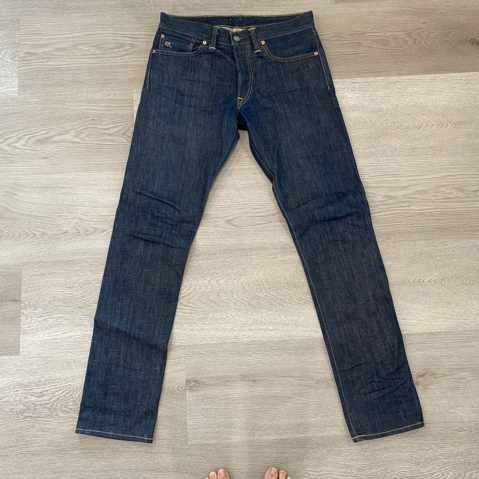 Ralph Lauren Double RL RRL Slim Narrow Shuttle Woven Selvedge Jeans 31x32 Size US 31 - 3 Thumbnail