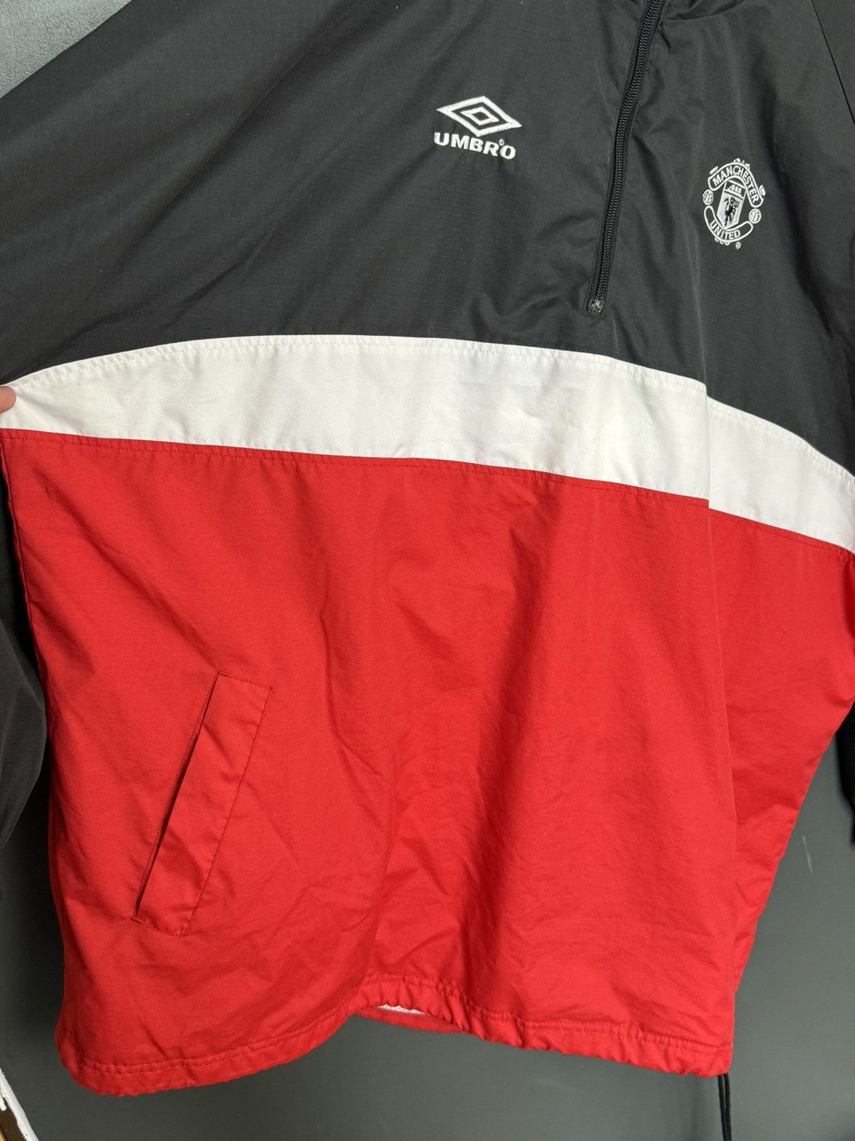 Umbro Vintage Manchester United Training Football Anorak Jacket Size US XXL / EU 58 / 5 - 4 Thumbnail