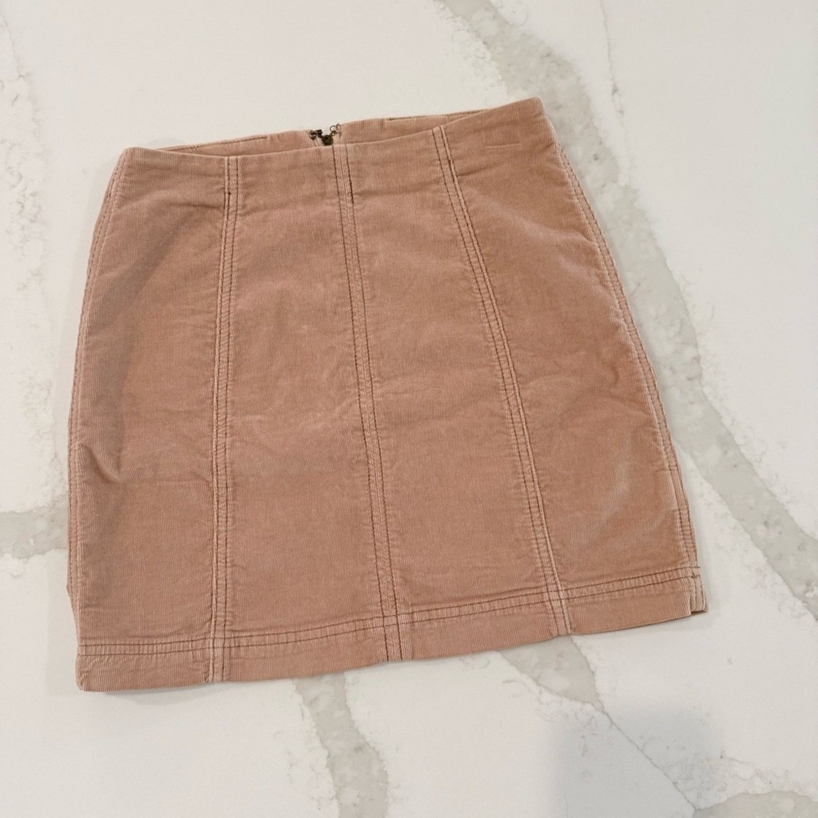Free People Free People Modern Femme Corduroy Mini Skirt Womens 2 Taupe Size 26" / US 2 / IT 38 - 5 Thumbnail