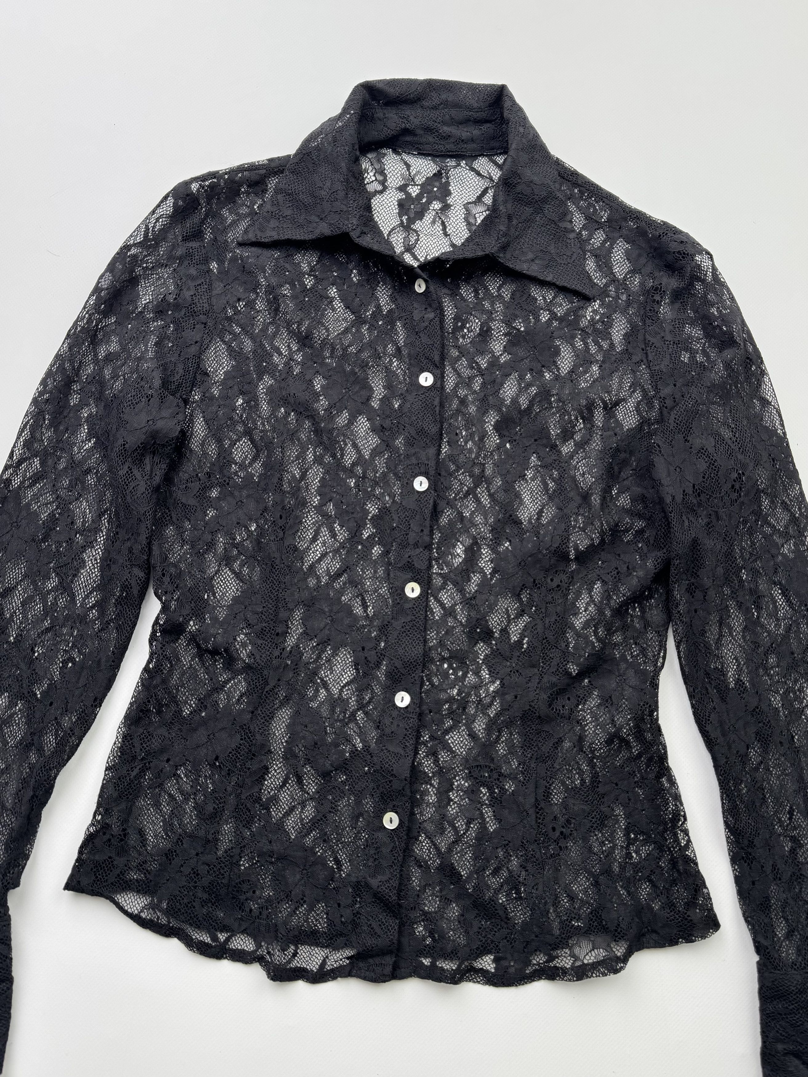 Vintage Vintage Mesh Lace Blouse B260 E2(V364) Size M / US 6-8 / IT 42-44 - 2 Thumbnail