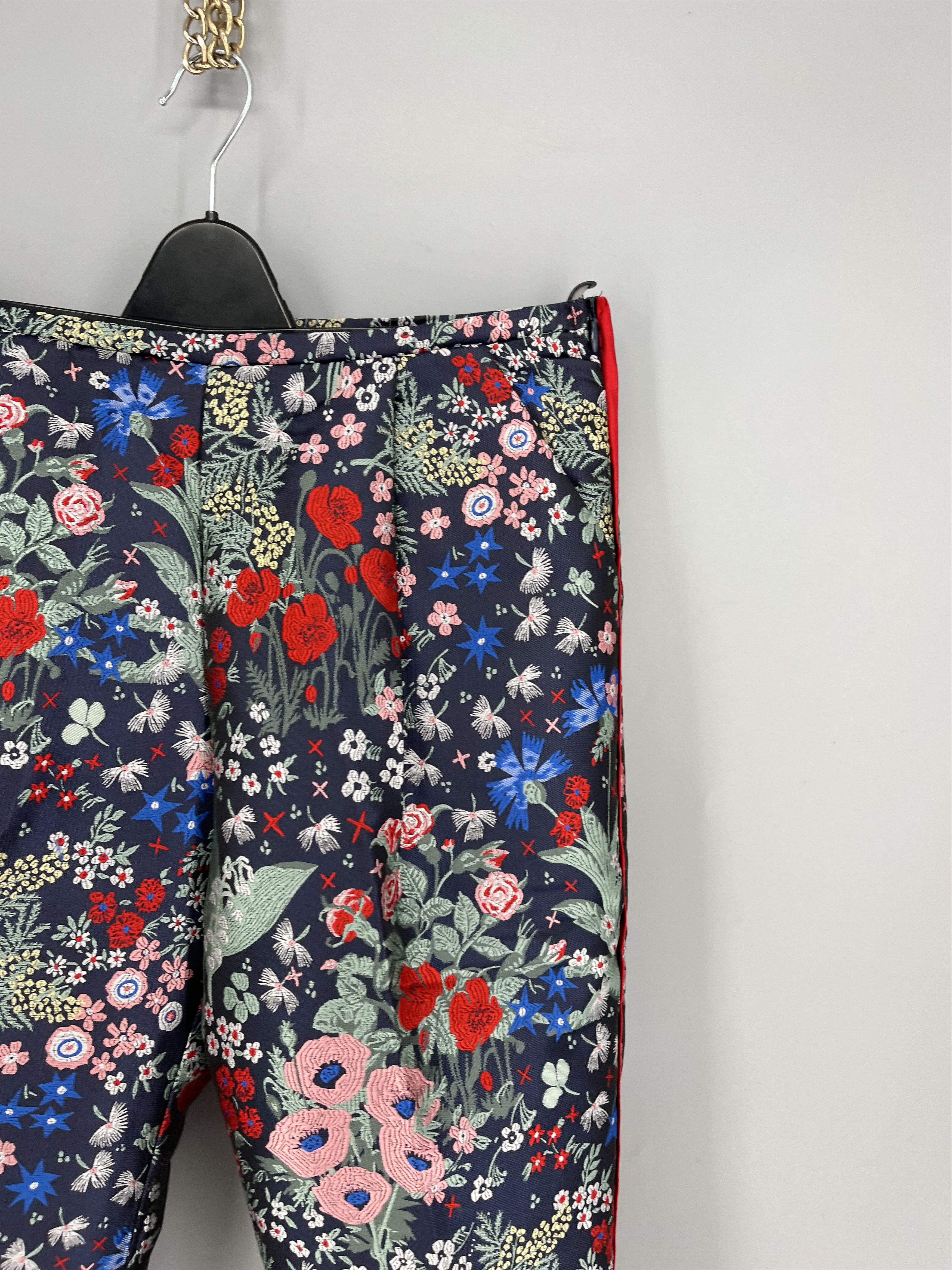 Vintage NEW SISTER JANE Floral Jacquard Trousers Size 30" / US 8 / IT 44 - 5 Thumbnail