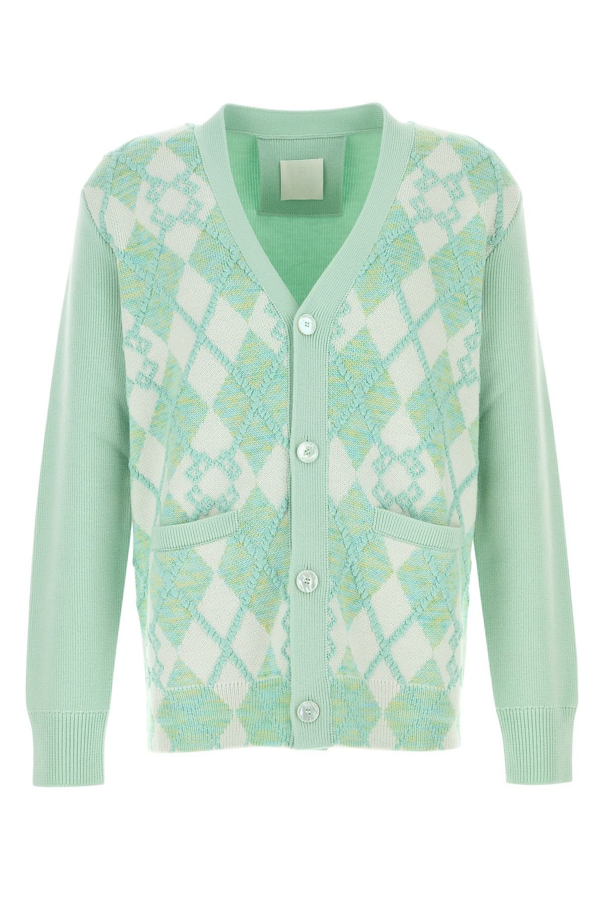 Givenchy Pastel Green Wool Blend Cardigan Size US L / EU 52-54 / 3 - 1 Thumbnail