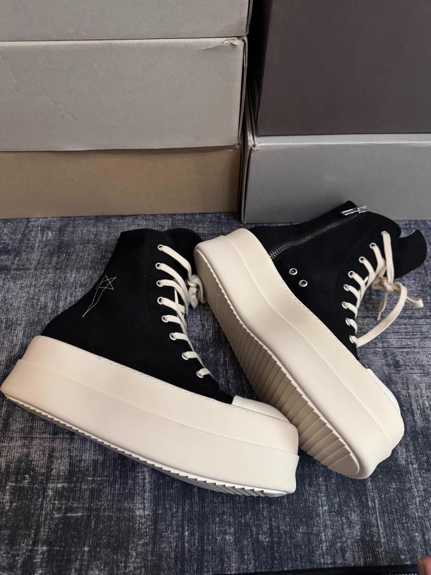 Rick Owens Rick Owens DRKSHDW High Top Thick Sole Turbo Cyclops Size US 11 / EU 44 - 2 Thumbnail