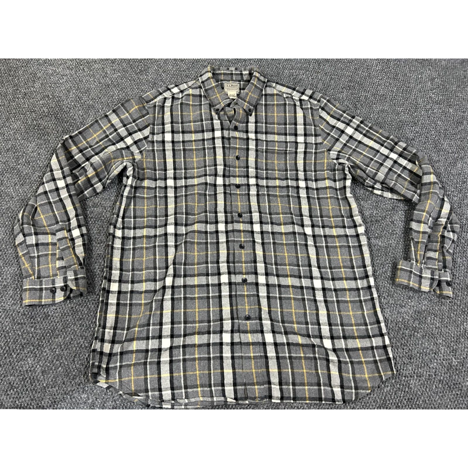 Vintage VINTAGE L.L.Bean Shirt Mens XLT Gray Plaid Flannel Long Sleeve Tall Button Front Size US XL / EU 56 / 4 - 2 Thumbnail