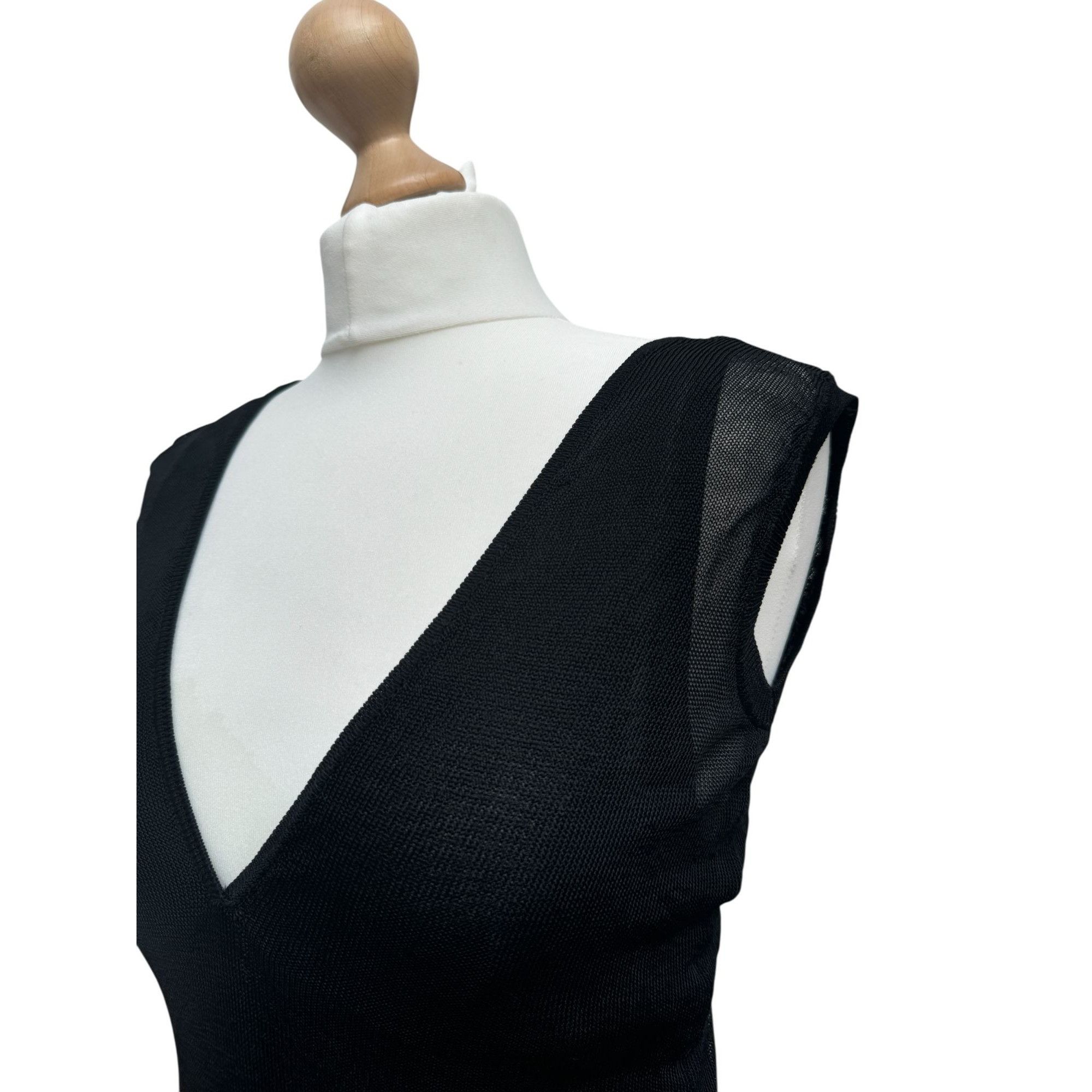 Balenciaga Nicolas Ghesquière SS 2005 Black Mesh Top Size XS / US 0-2 / IT 36-38 - 3 Thumbnail