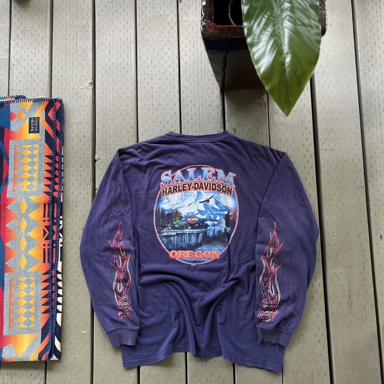 Harley Davidson × Vintage Harley Davidson Long Sleeve Size US XL / EU 56 / 4 - 4 Thumbnail