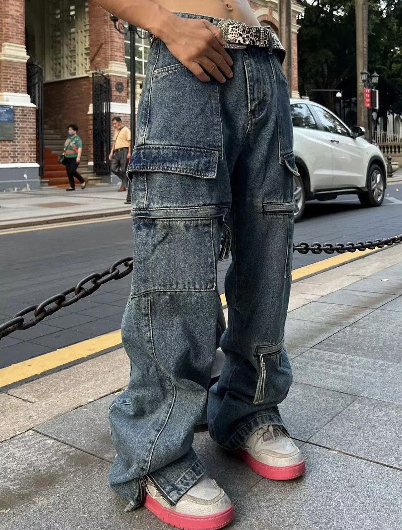 Streetwear Y2k Baggy Cargo Pants Denim Baggy Jeans Trousers | Grailed