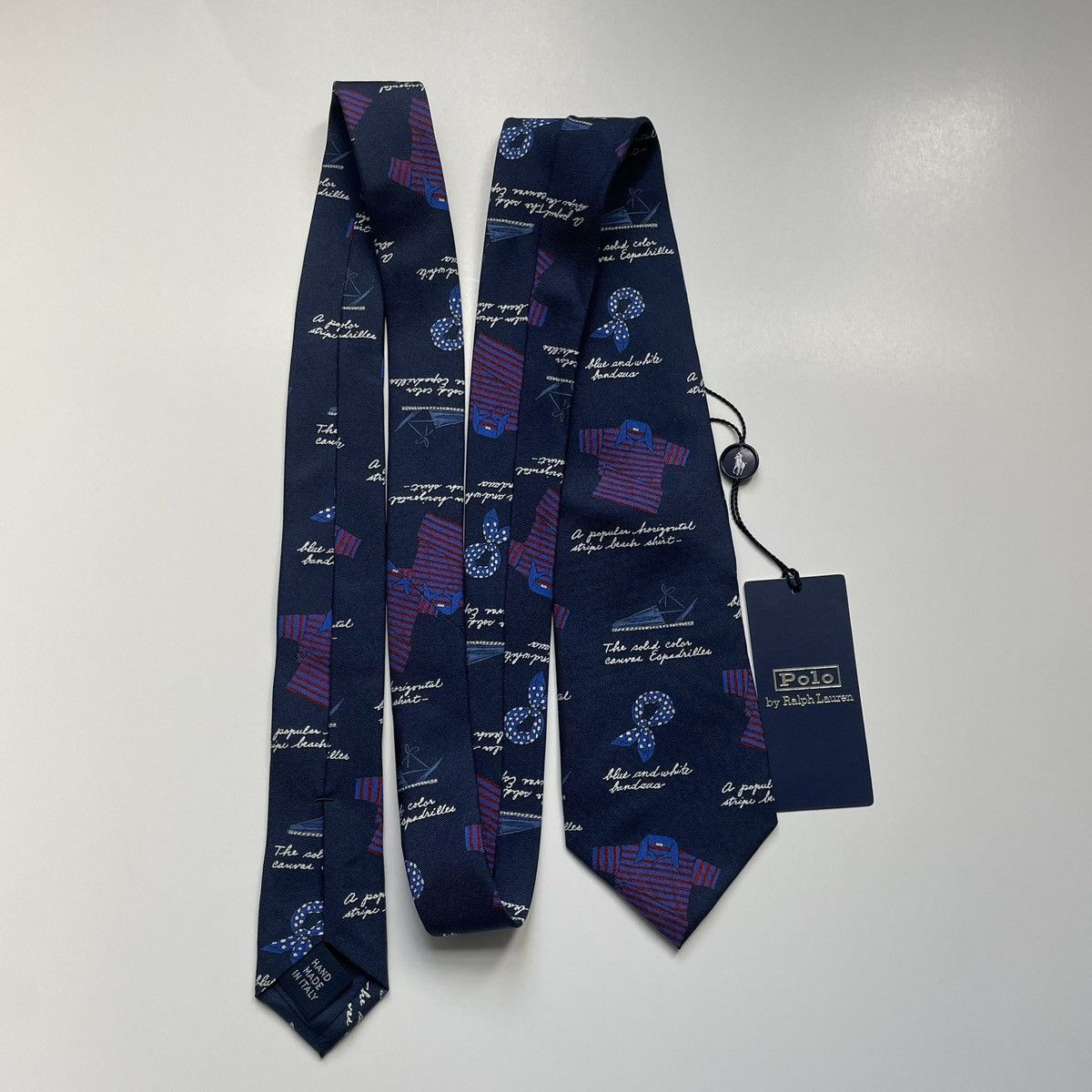 Polo Ralph Lauren Polo by Ralph Lauren Blue Silk Tie with Architectural Design Size ONE SIZE - 1 Thumbnail