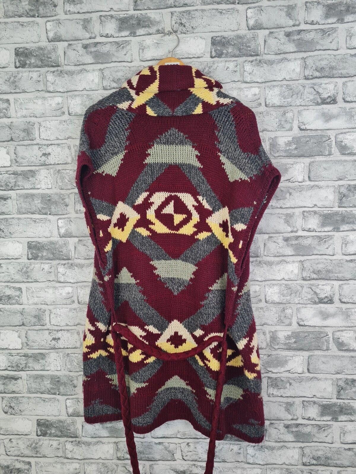 image of Lauren Ralph Lauren Ralph Laurent Cardigan Size Medium Shawl Aztec Sweater Knit in Purple, Women's