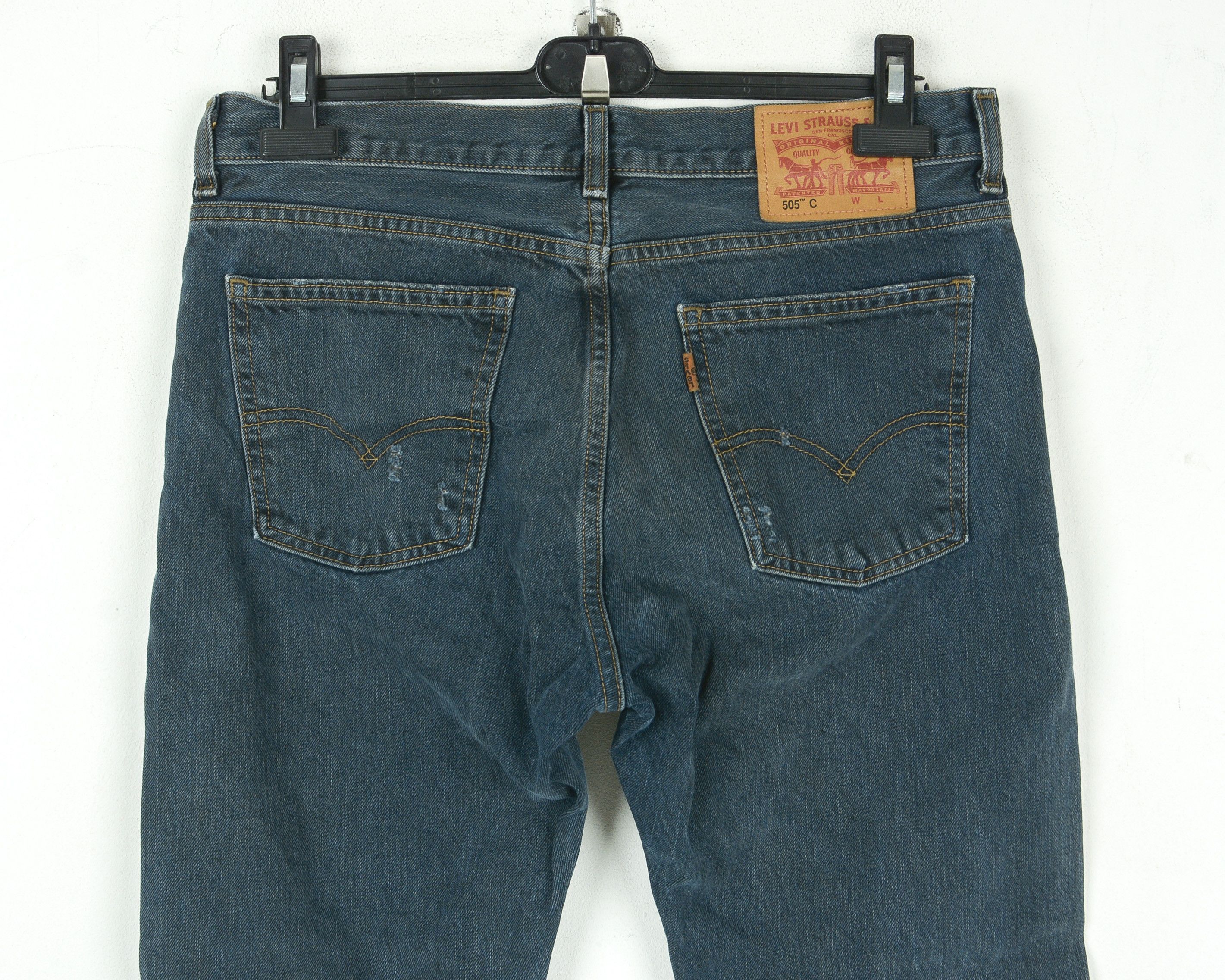 Levi's 505 C Mens W29 L30 Slim Straight Jeans Pants Trousers Ripped Size US 29 - 10 Thumbnail