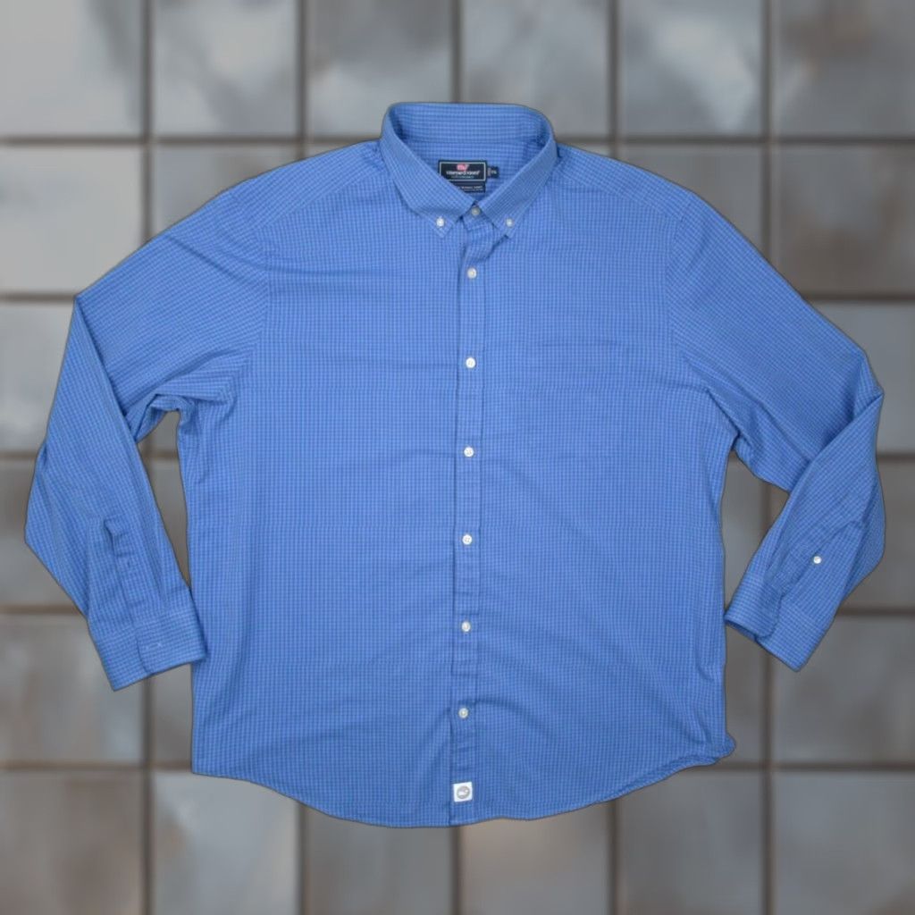 Vineyard Vines VINEYARD VINES Murray Shirt Mens 2XL Blue Check Button-Up Casual Work Performance Slimming Classic Size US XXL / EU 58 / 5 - 1 Thumbnail