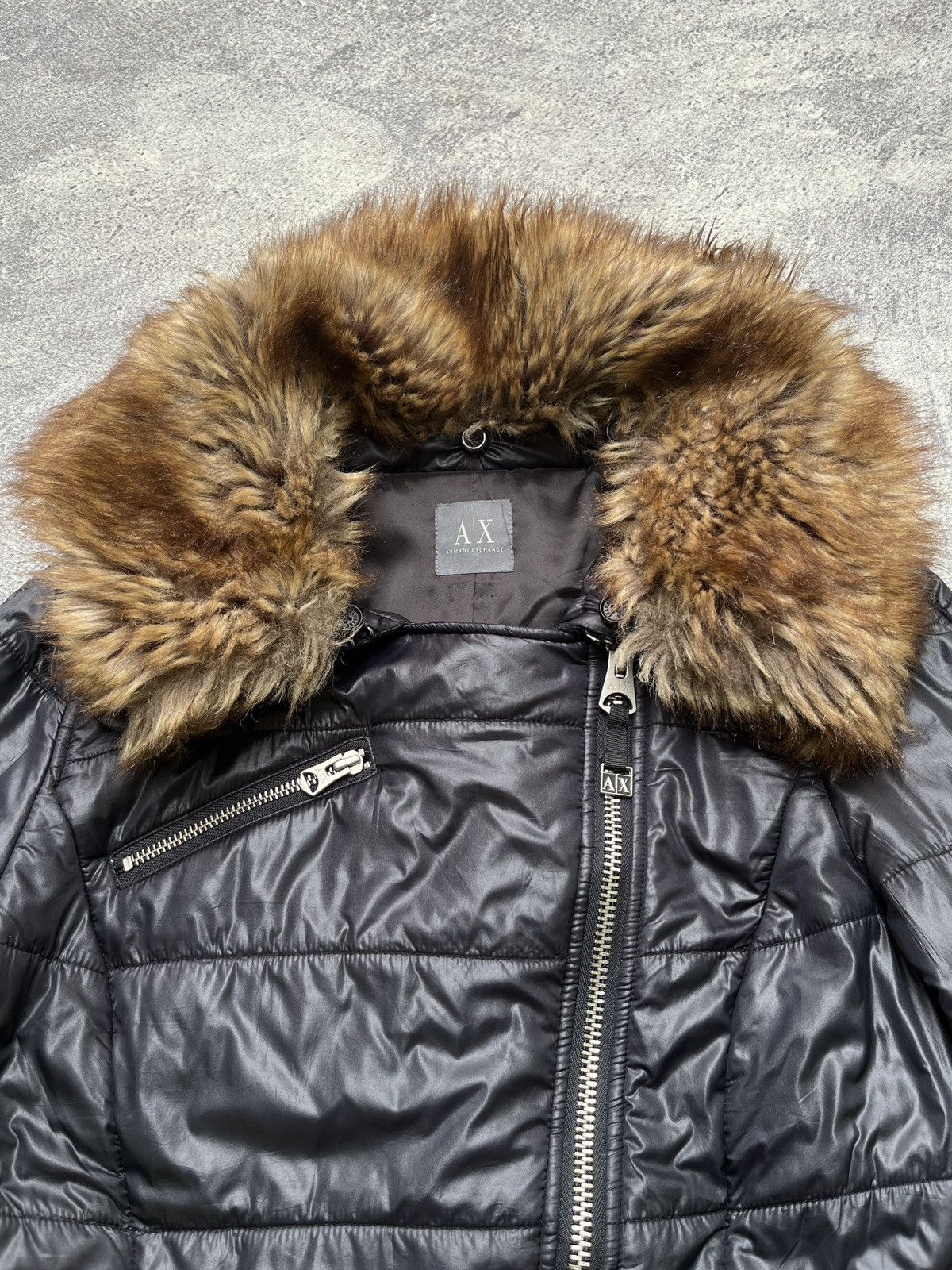 Armani Exchange Sample AD2009 Armani Exchange Assymetrical Faux Fur Jacket Size M / US 6-8 / IT 42-44 - 2 Thumbnail