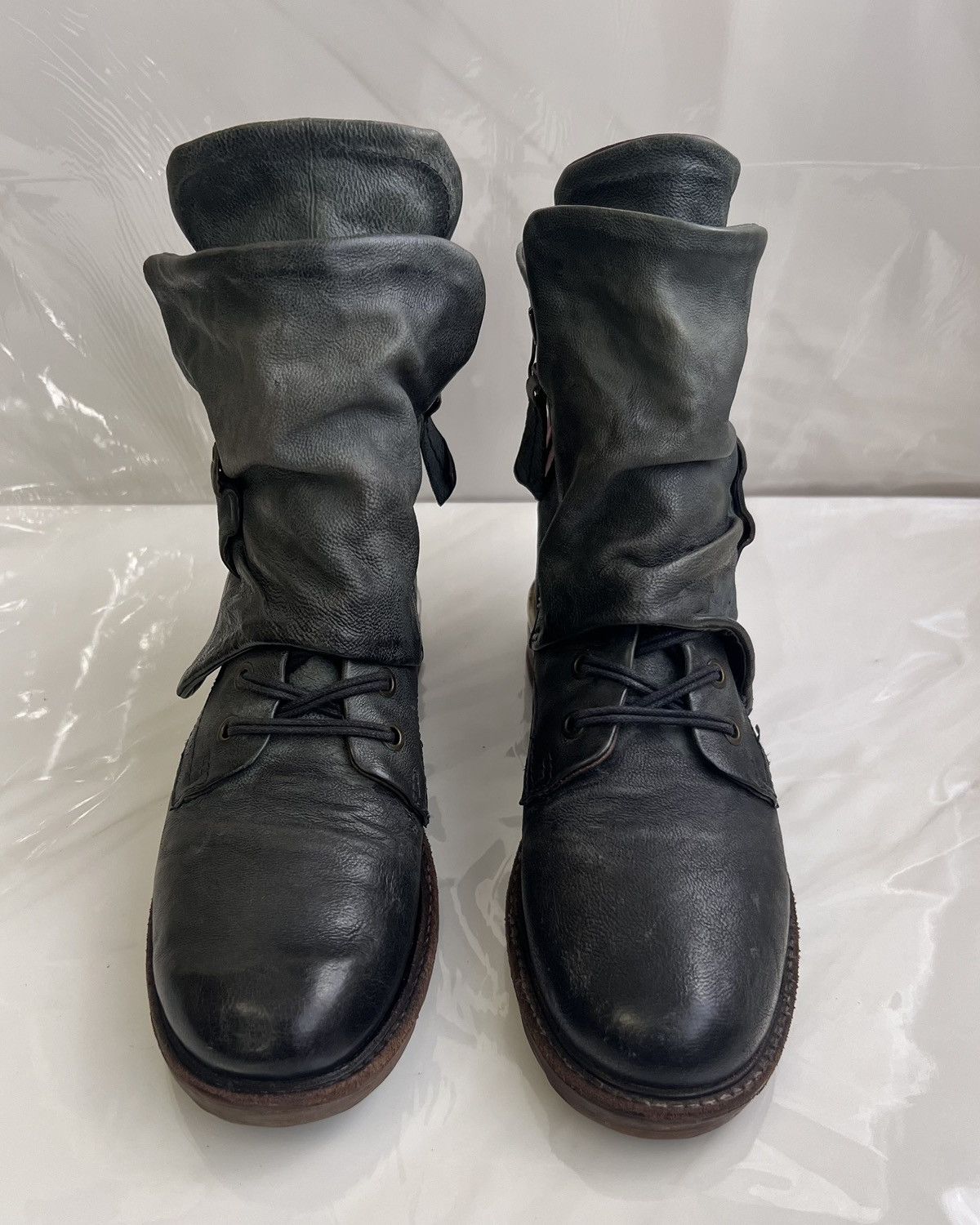 A.S.98 As 98 Airstep Zipper Boho Biker Green distressed boot Size US 8 / IT 38 - 2 Thumbnail