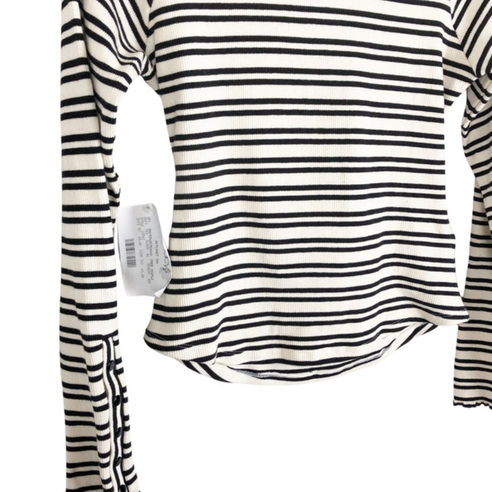 Free People New With Tag Women’s Free People Striped Cutout Top Ivory Size M / US 6-8 / IT 42-44 - 7 Thumbnail