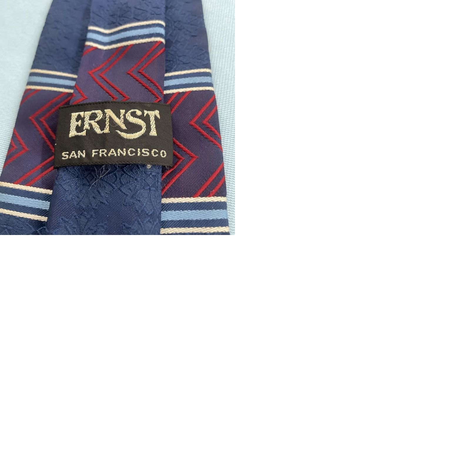 MCM Vtg 60s Ernst Square End NeckTie Union Mod MCM Aztec Patriot Red White Blue 3x54 Capsule Necktie Size ONE SIZE - 12 Thumbnail