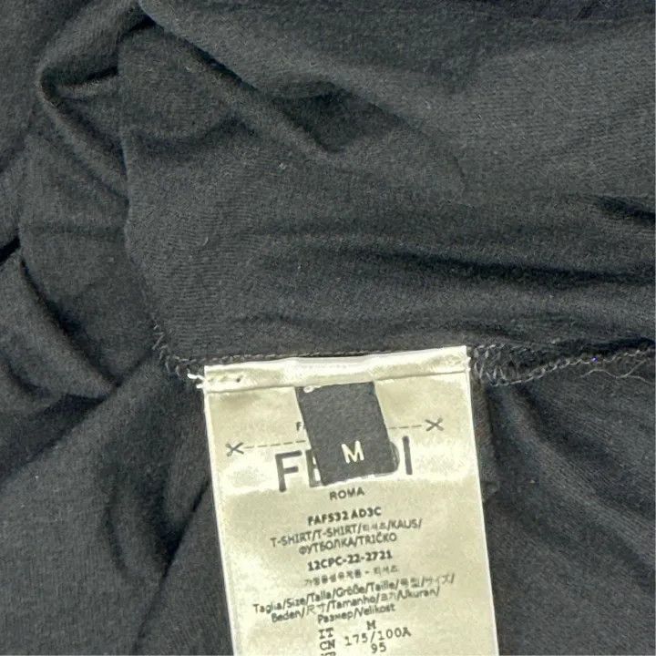 Fendi Fendi Logo Print Casual Black T-Shirt -2507 Size US M / EU 48-50 / 2 - 2 Thumbnail